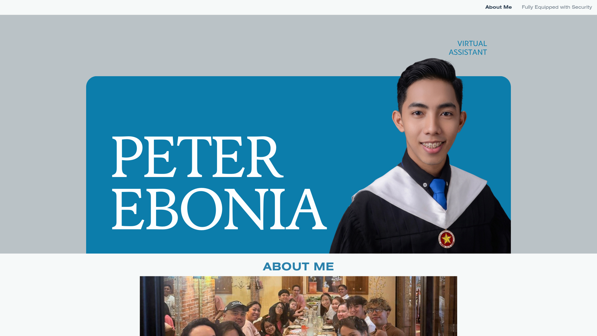 website screenshot of https://petereboniavirtualassistant.com/