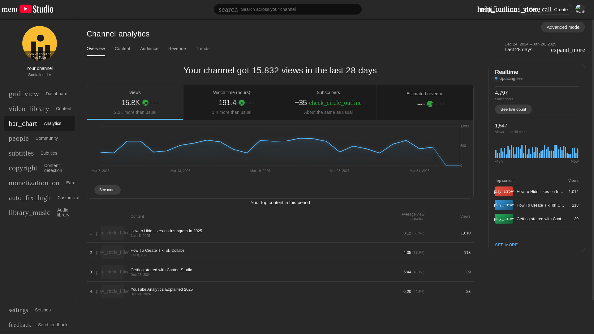website screenshot of https://youtubestudio.site/