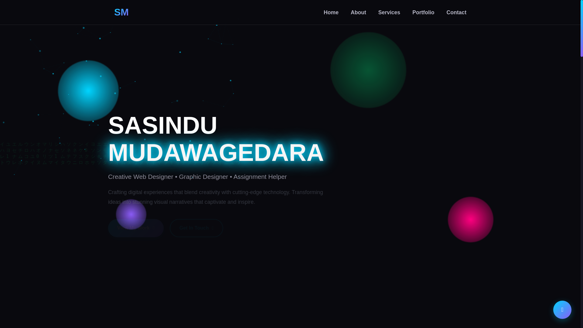 website screenshot of https://sasindu.tech/