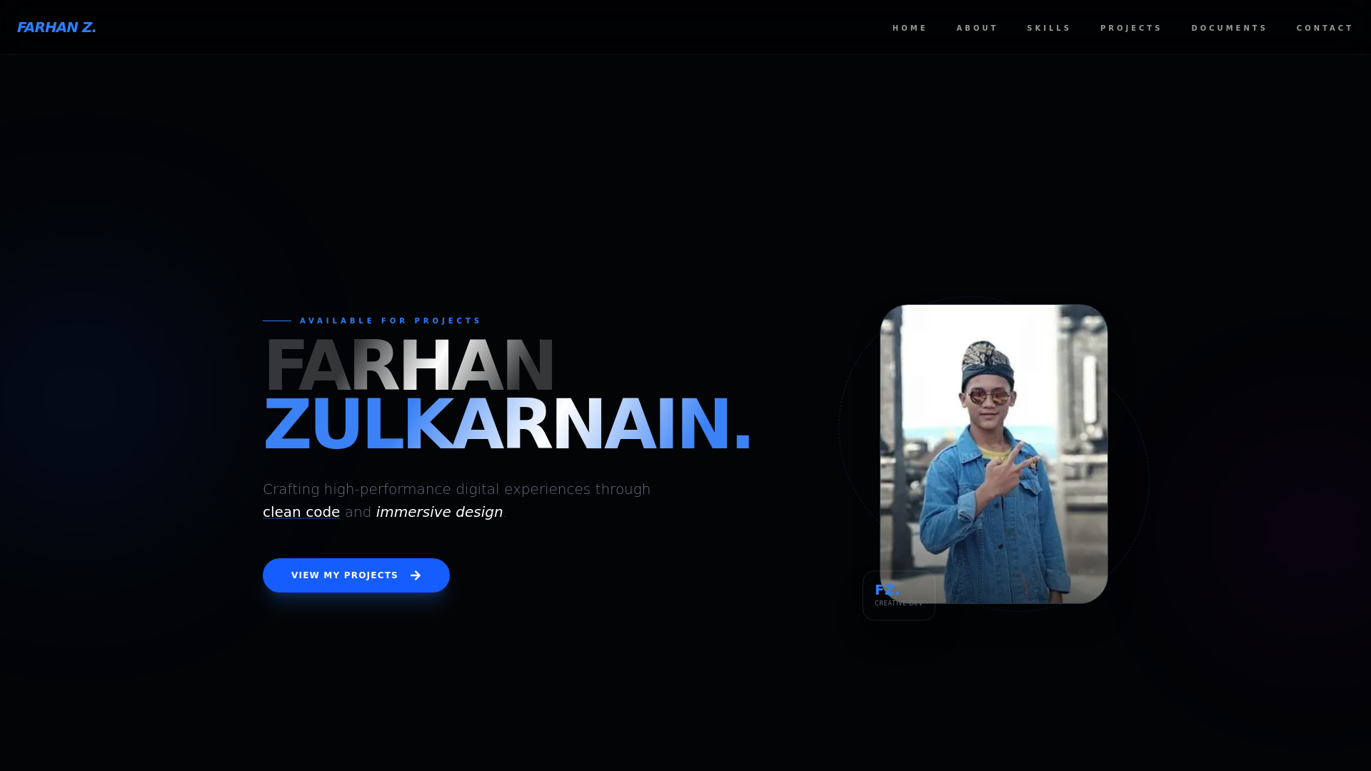 website screenshot of https://farhanzulkarnainhrp.com/