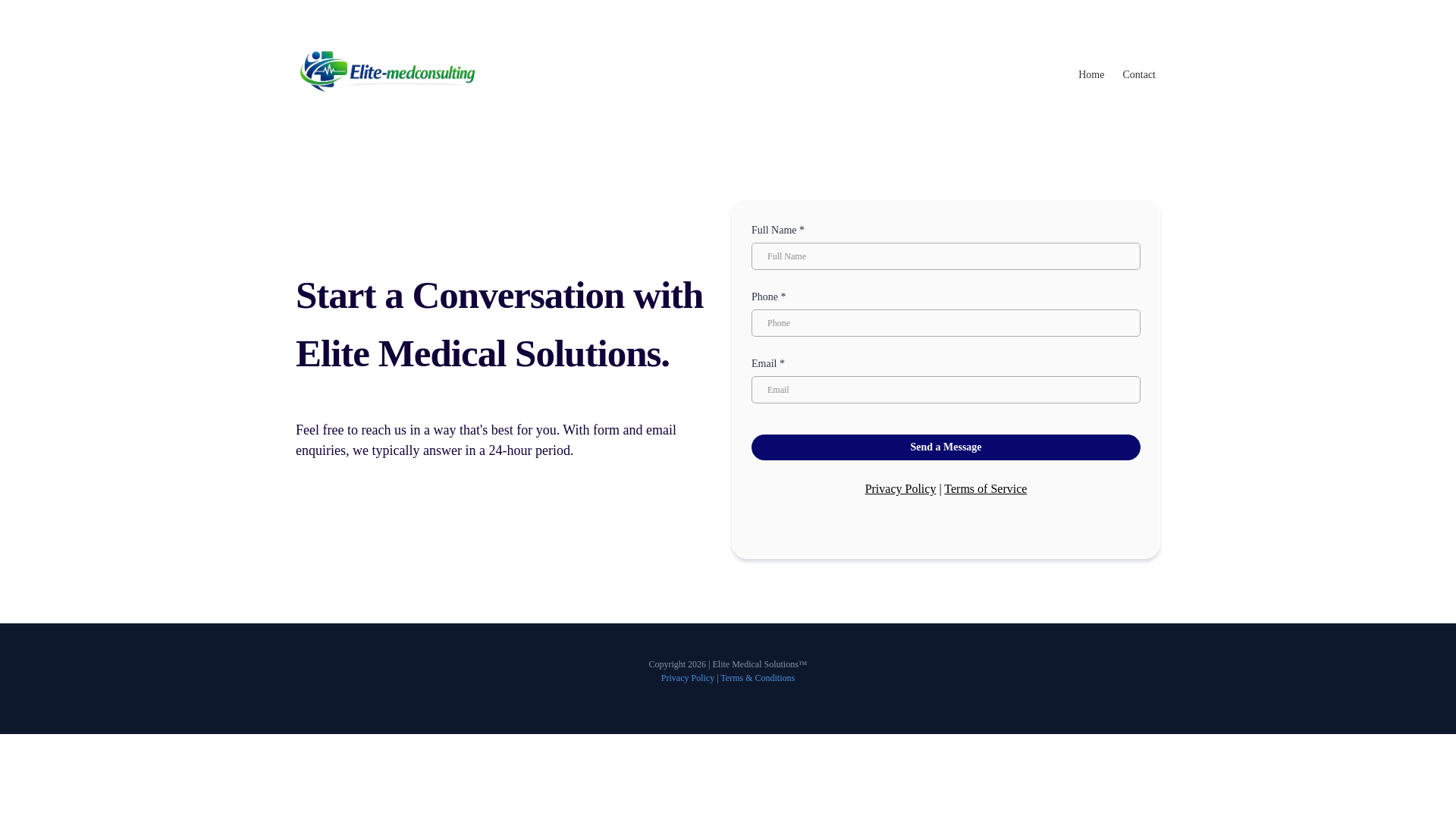 website screenshot of https://elite-medconsulting.com