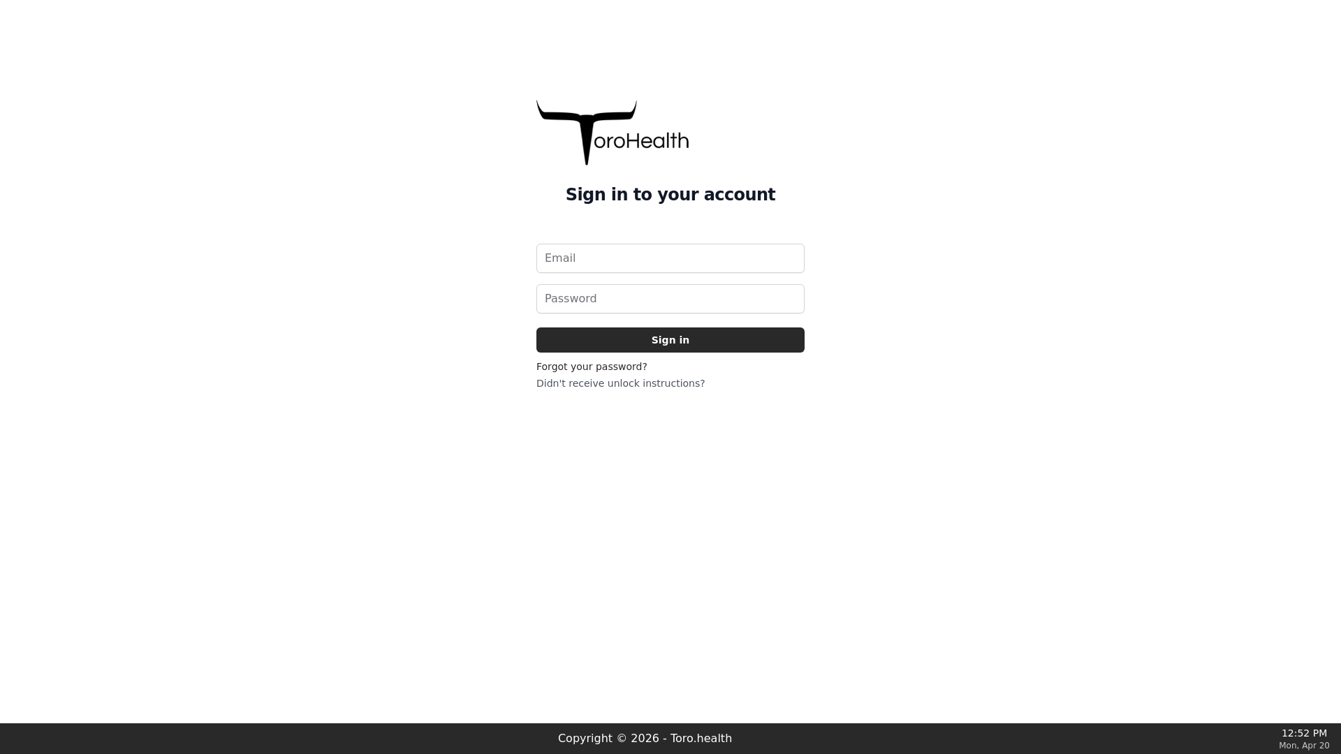 website screenshot of https://demo-toro-ehr.pages.dev/