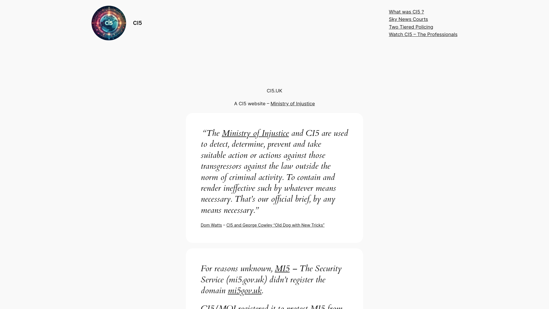 website screenshot of https://ci5.uk/