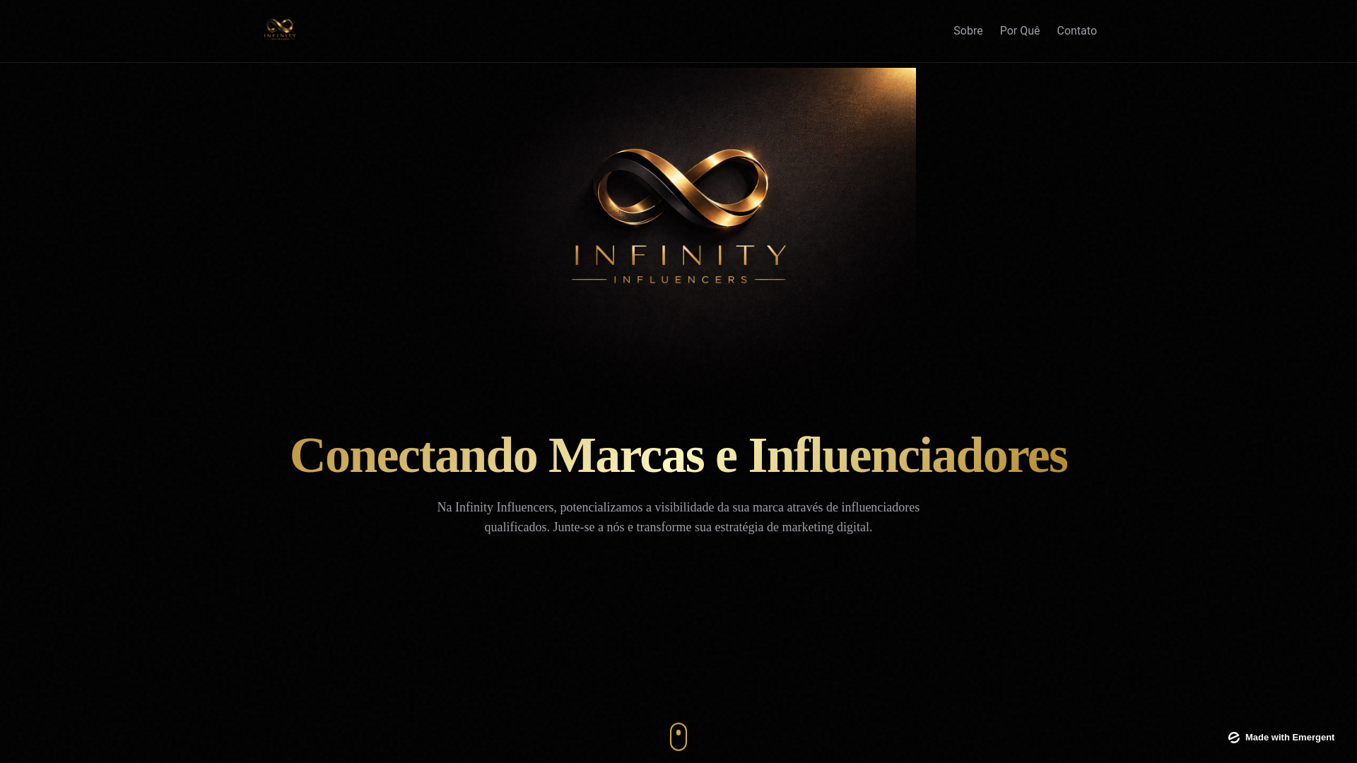 website screenshot of https://infinityinfluencers.com.br/