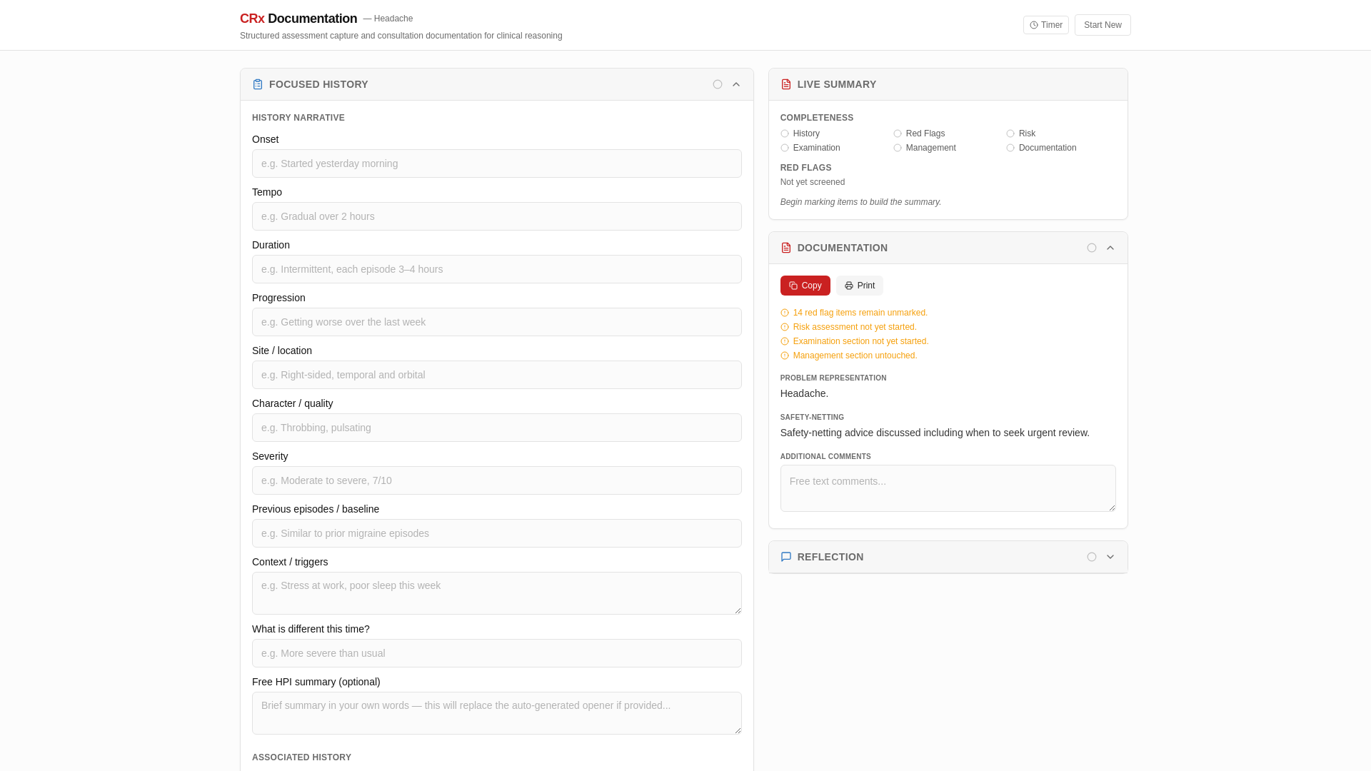 website screenshot of https://quicknotesclinicalreasoning-l5izq.kinsta.page
