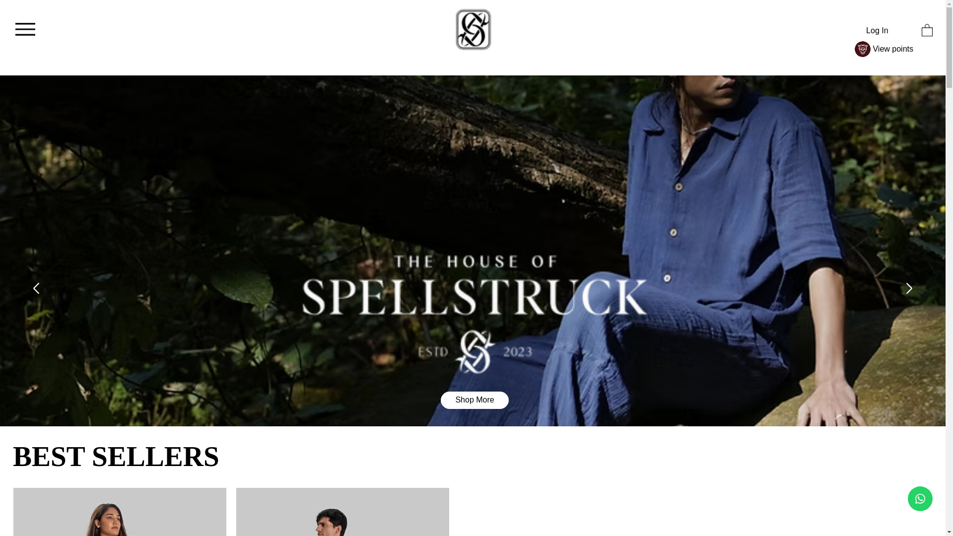 website screenshot of https://spellstruck.shop/
