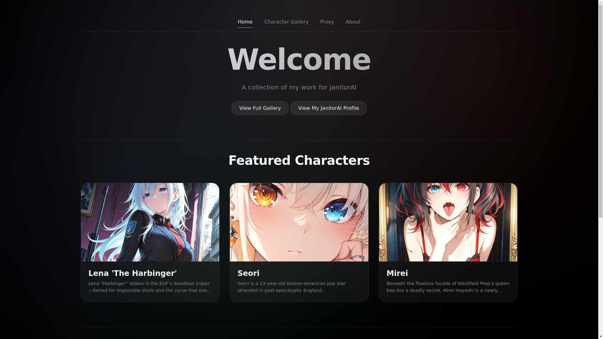 website screenshot of https://charactergallery.pages.dev/