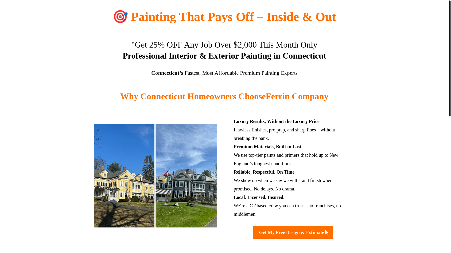 website screenshot of https://ferrinpainting.com/