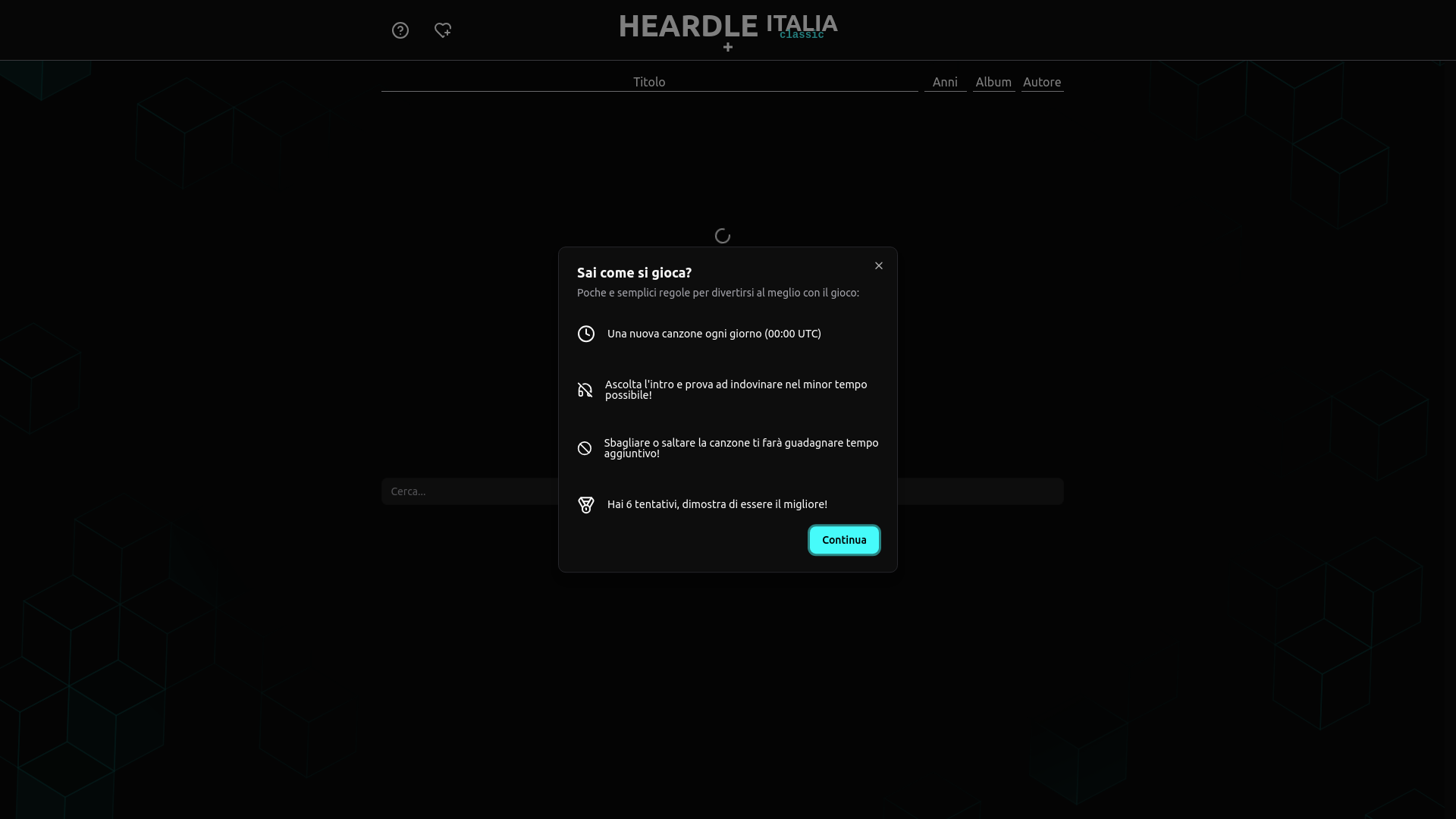 website screenshot of https://heardle-fe.pages.dev/