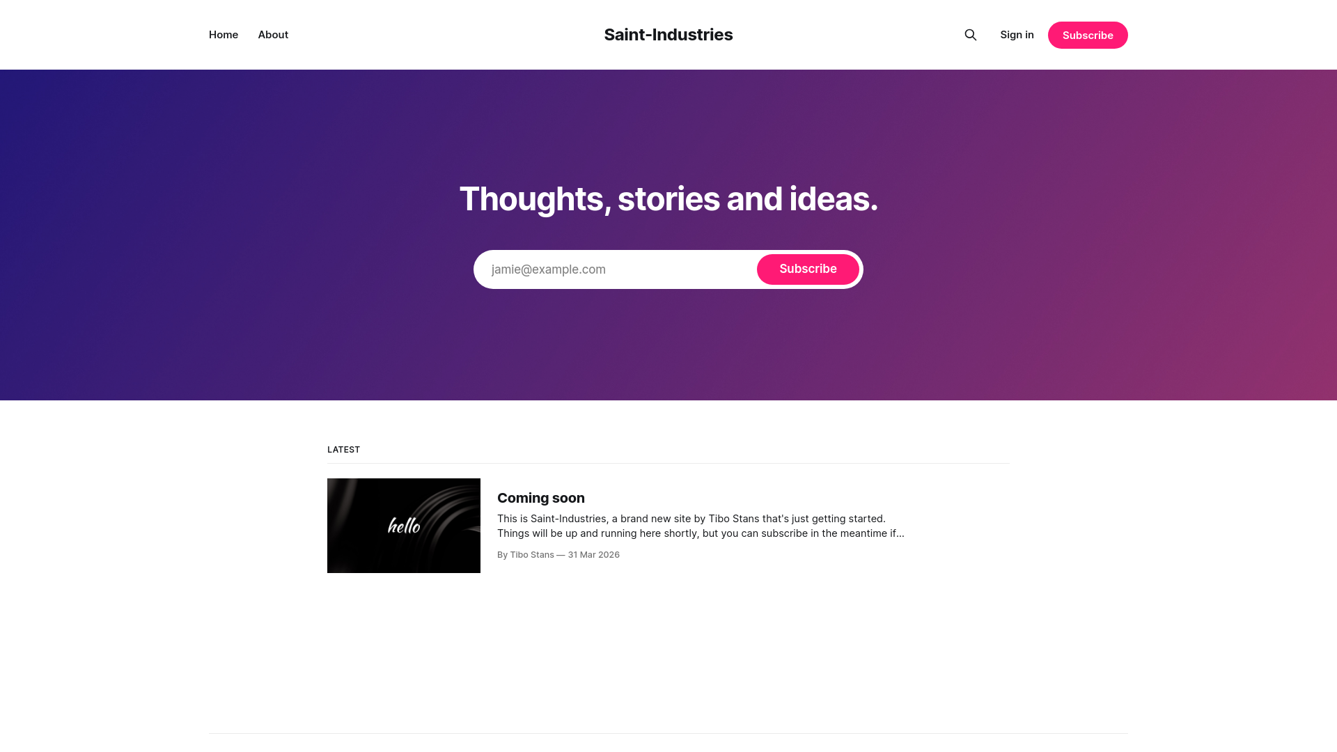 website screenshot of https://saint-industries.com