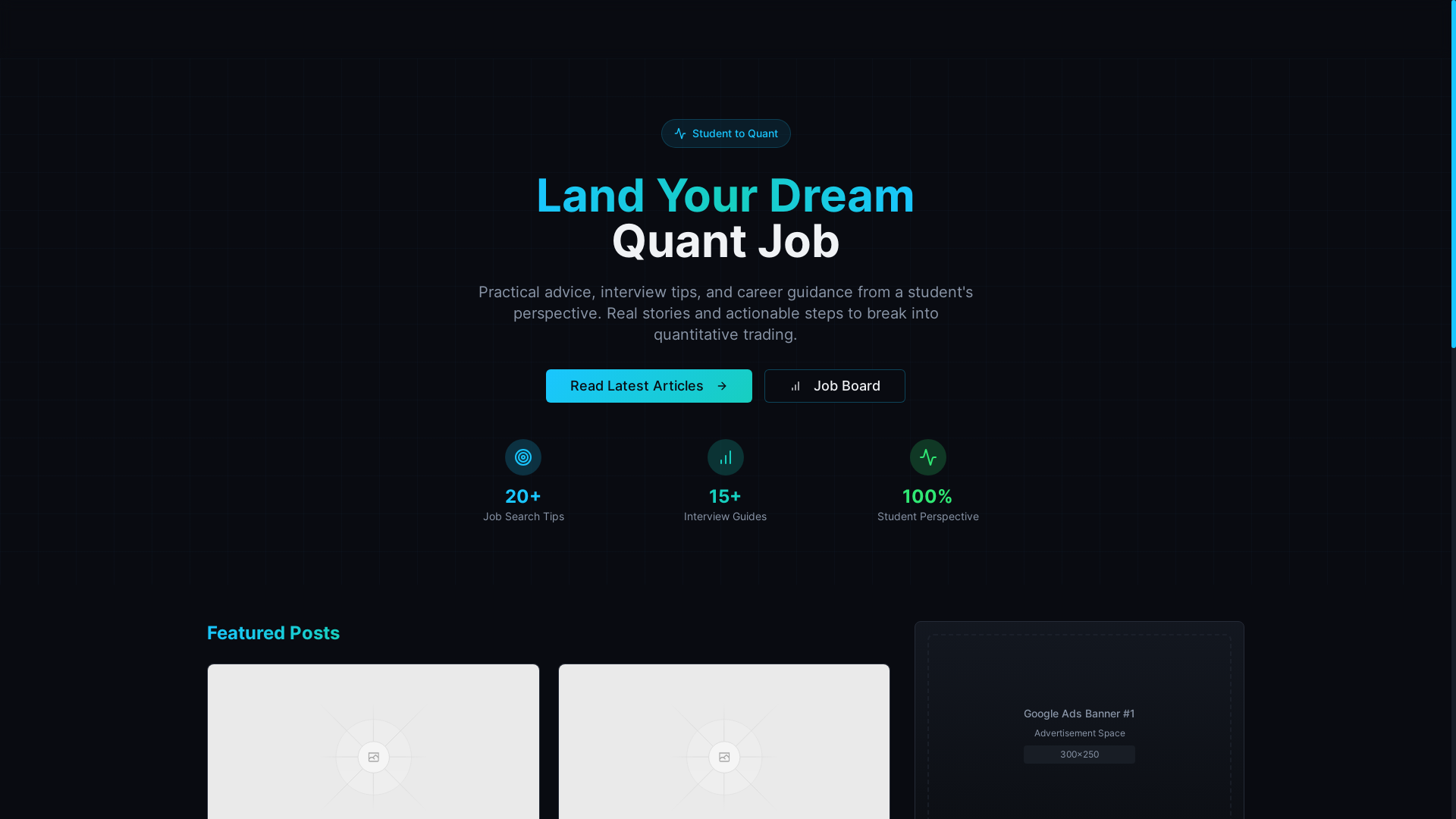 website screenshot of https://quantcareerhub.com/