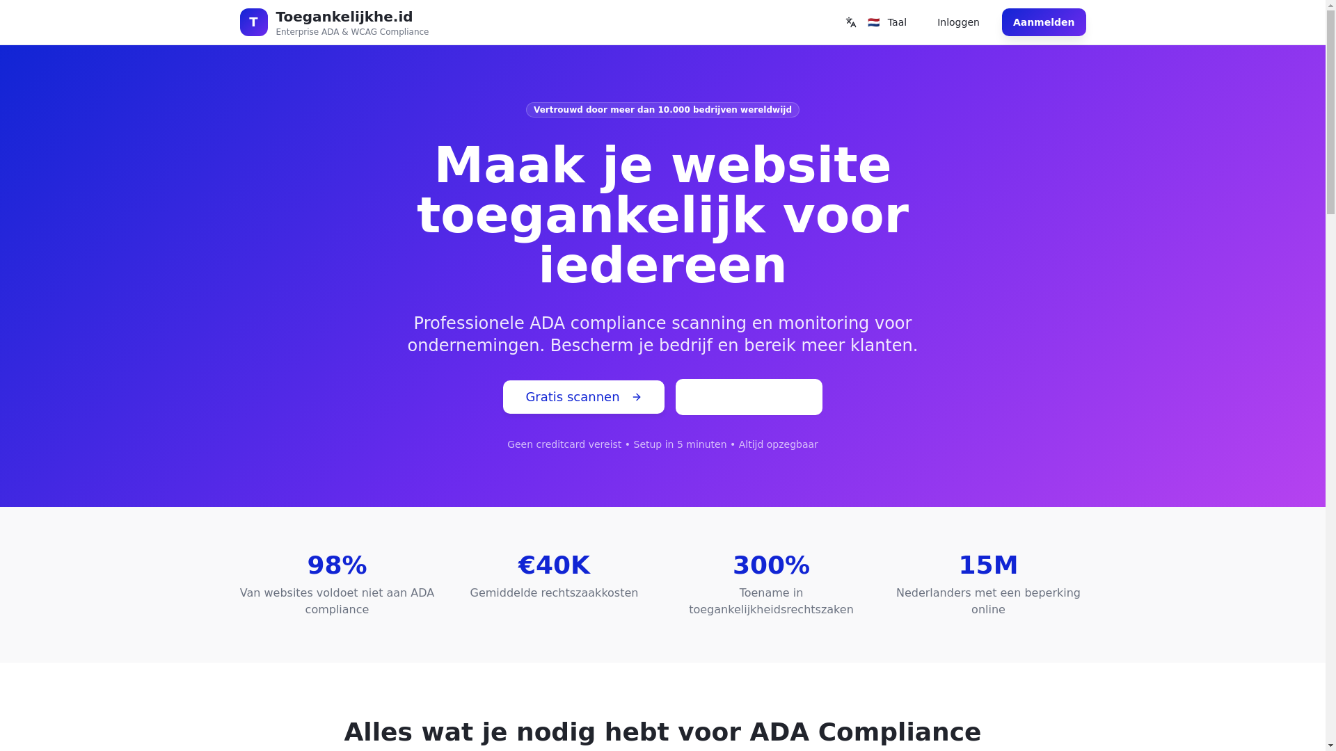 website screenshot of https://toegankelijkheidskeurmerk.nl/