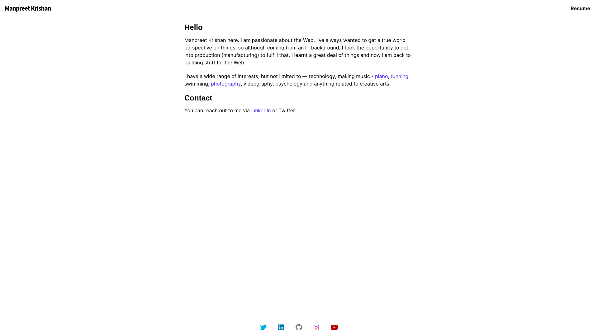 website screenshot of https://manpreet.pages.dev/