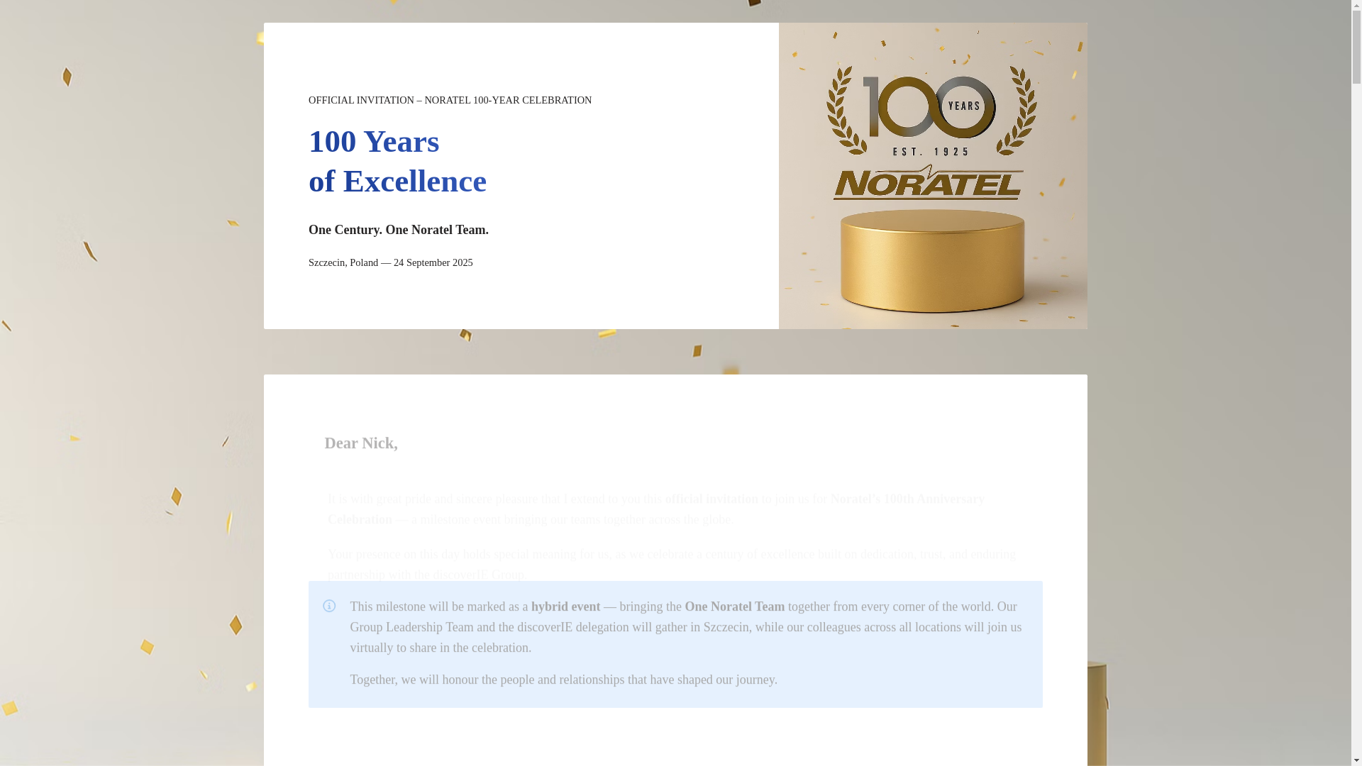 website screenshot of https://noratel100invitation.co.uk/
