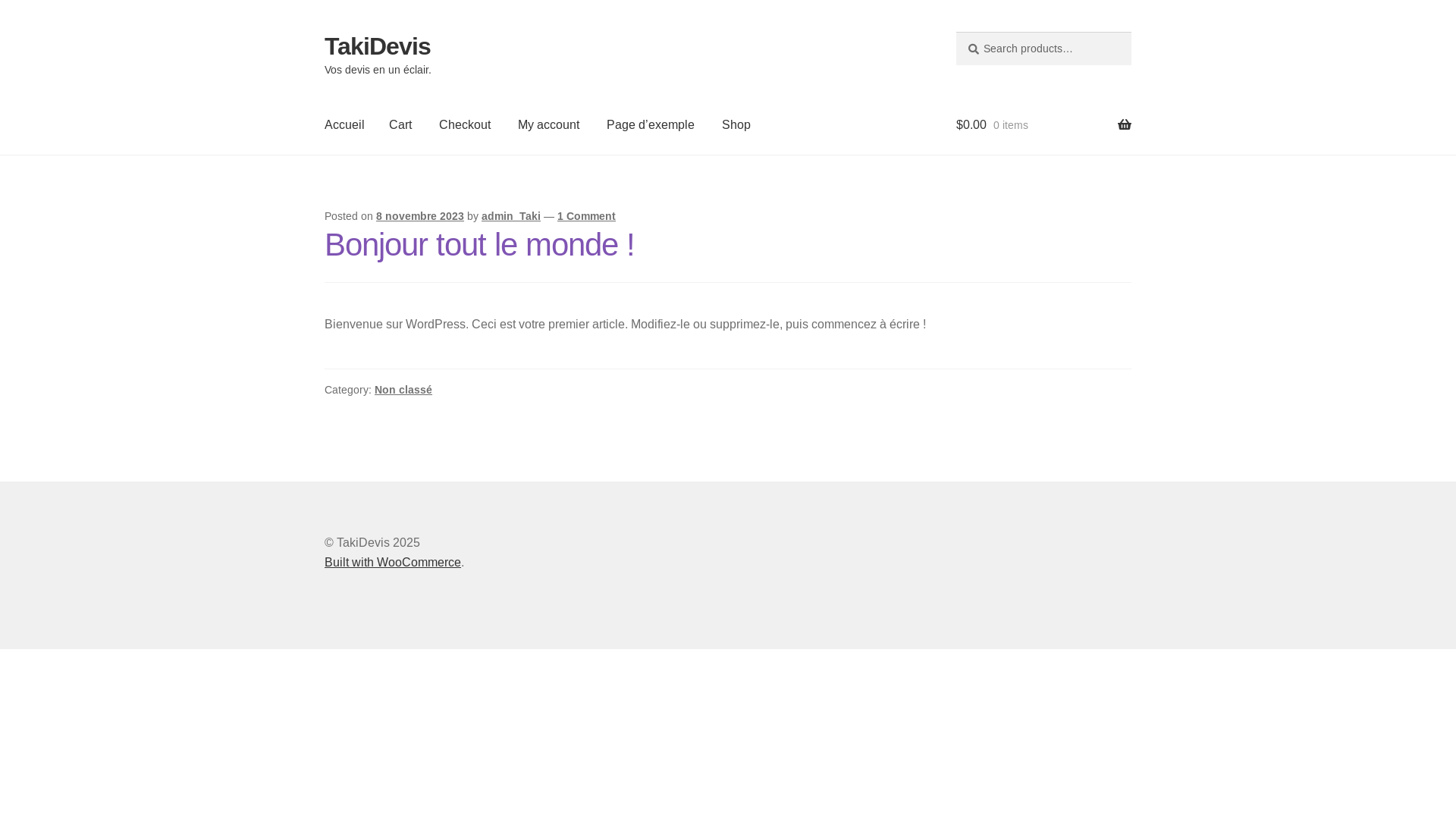 website screenshot of https://takidevis.com/