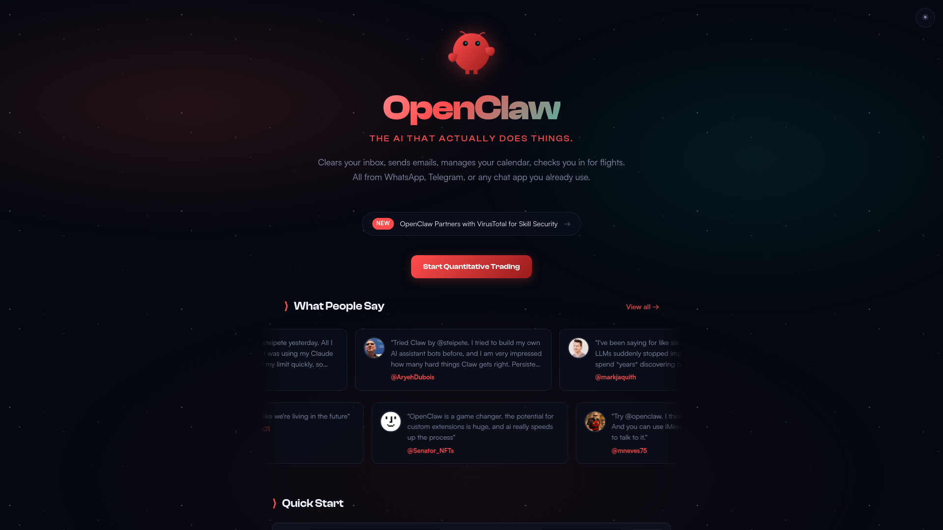 website screenshot of https://openclawtool.ai