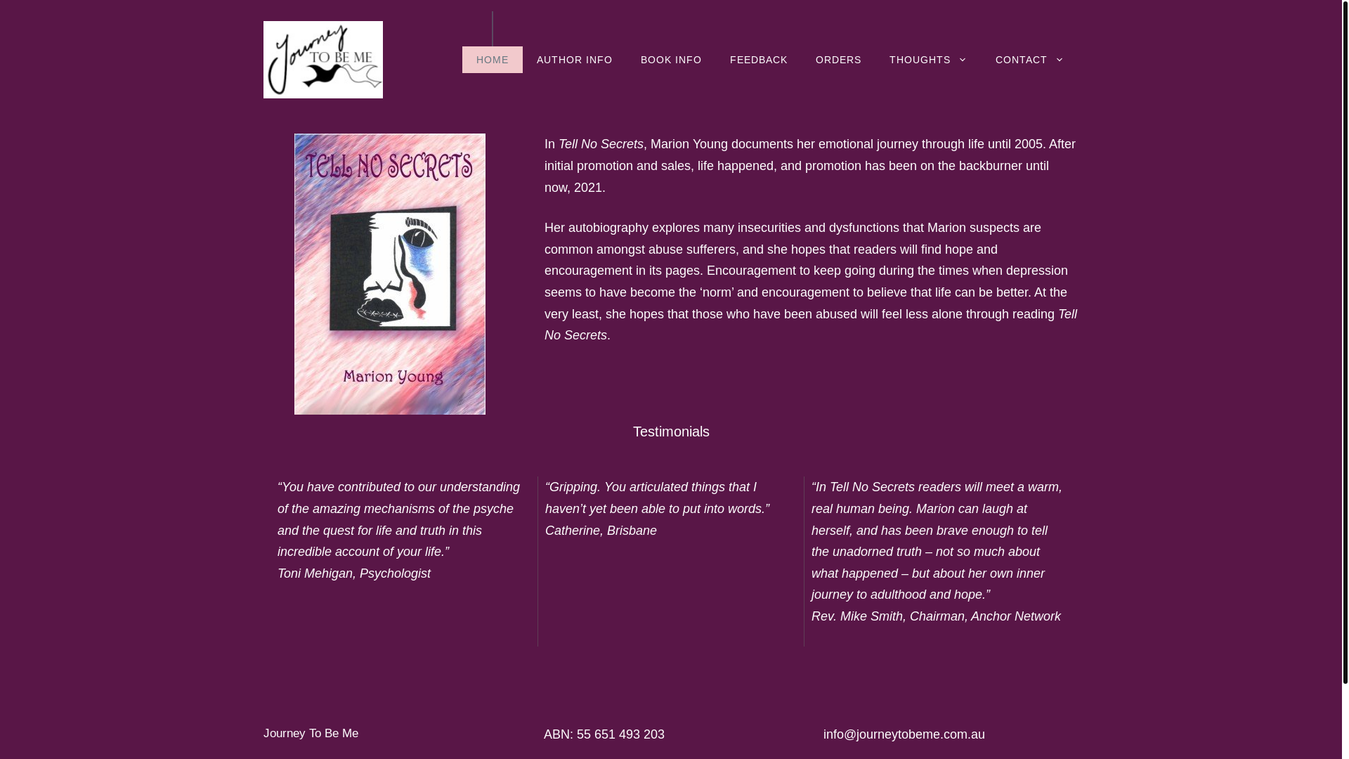 website screenshot of https://marionyoung.me/