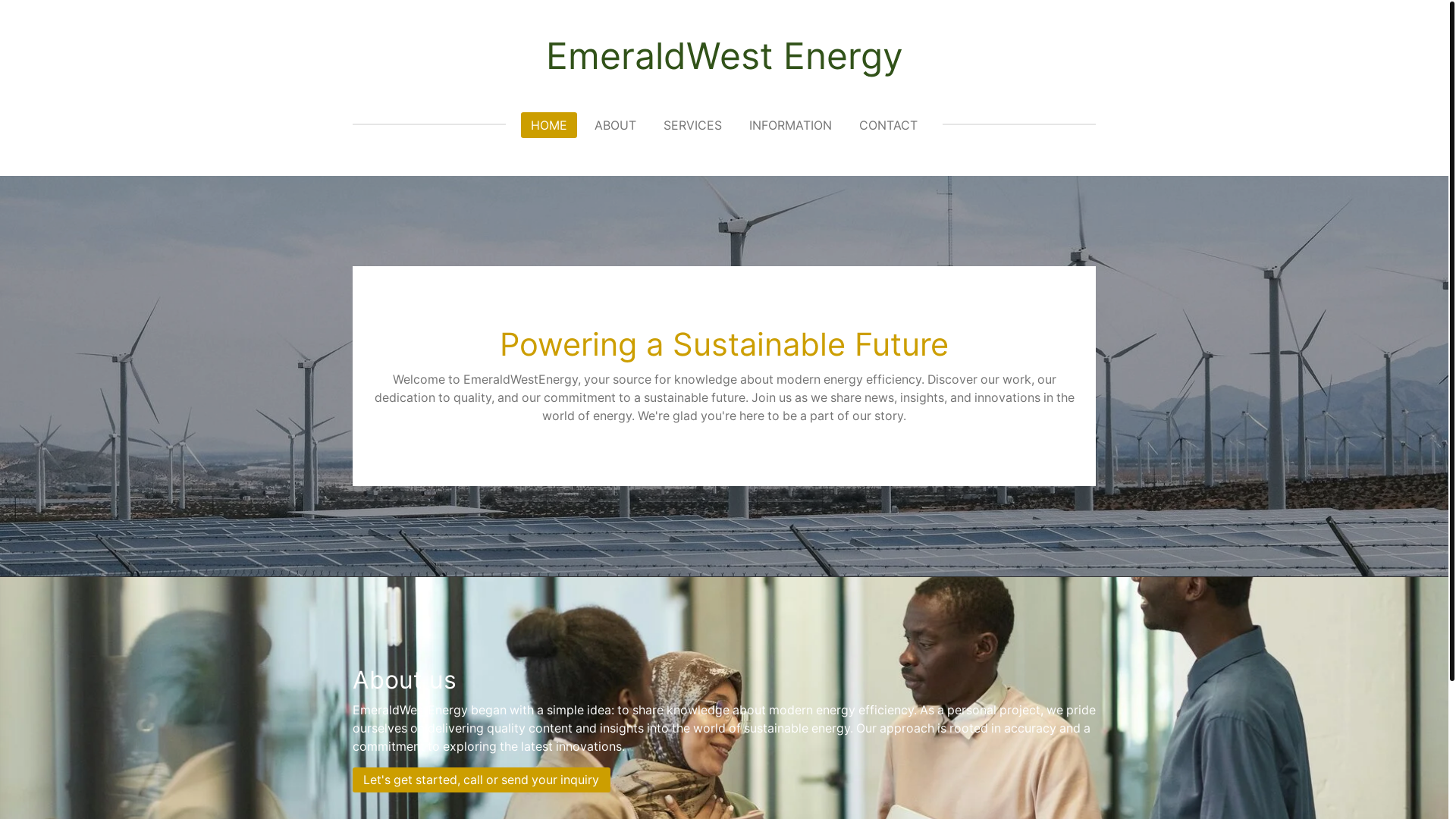 website screenshot of https://emeraldwestenergy.com/