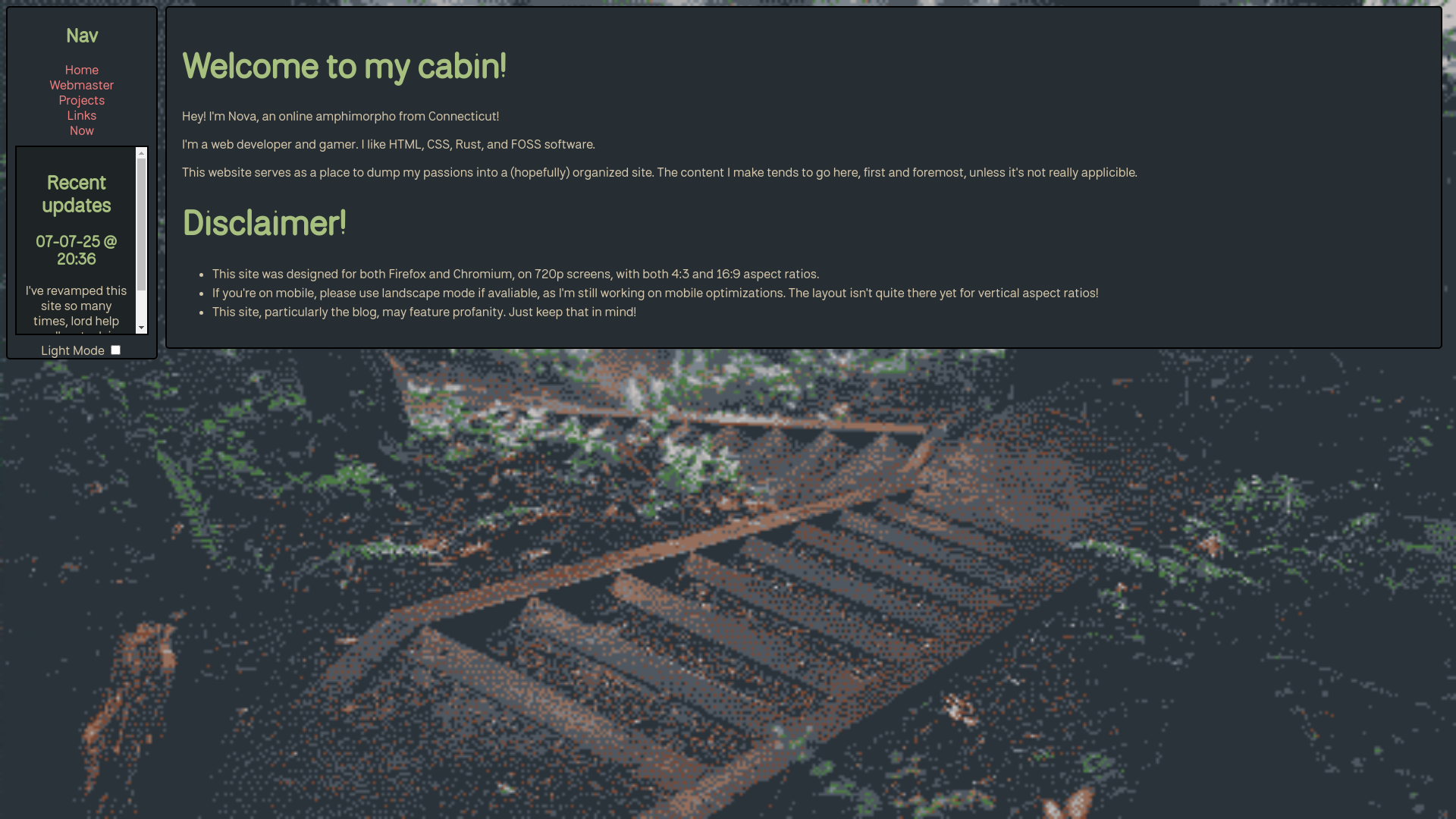 website screenshot of https://yviskos.github.io/