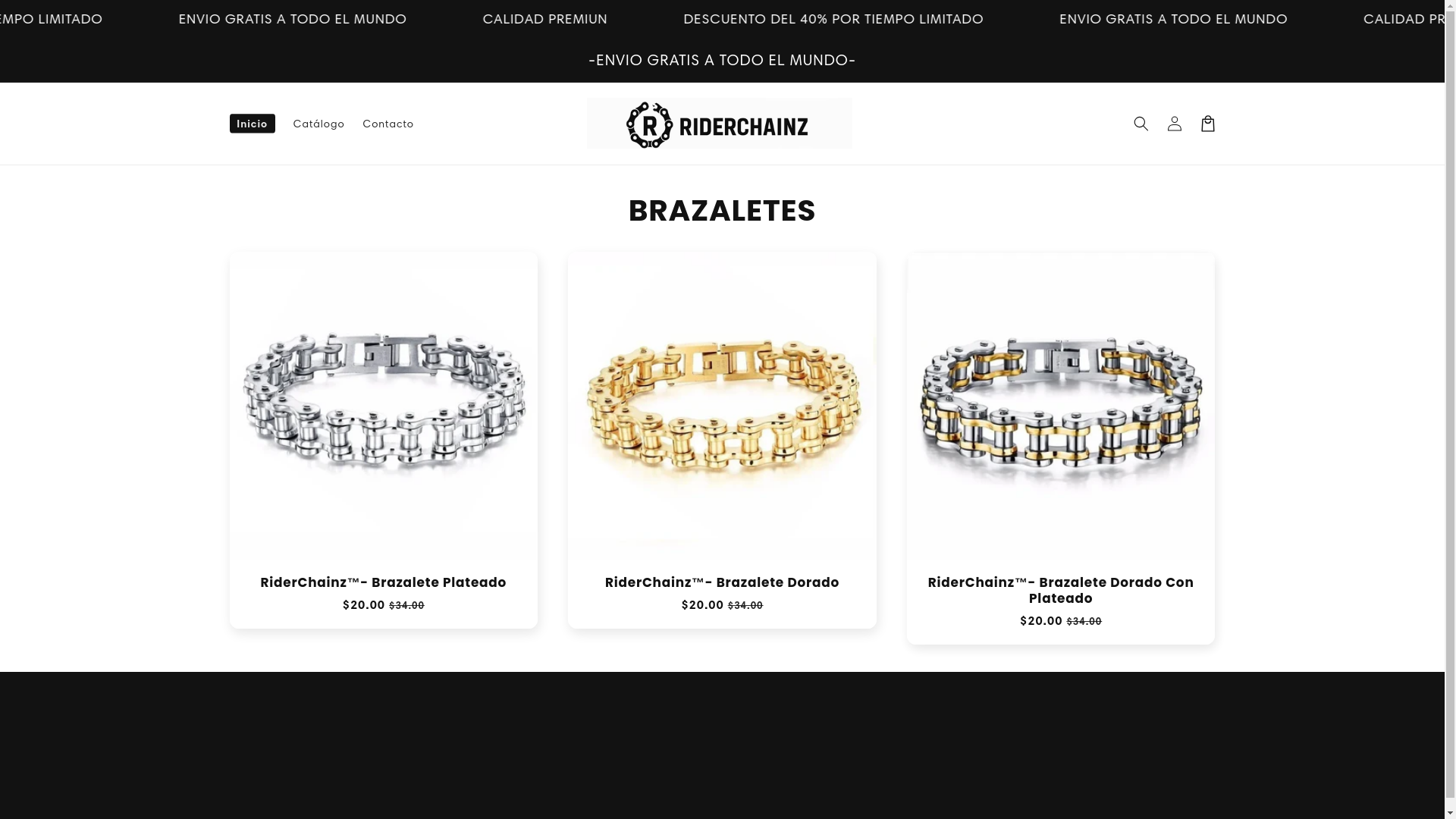 website screenshot of https://riderchainz.store/