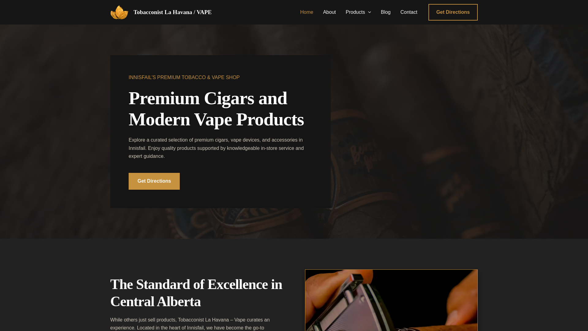 website screenshot of https://tobacconistlahavana-vape.ca/