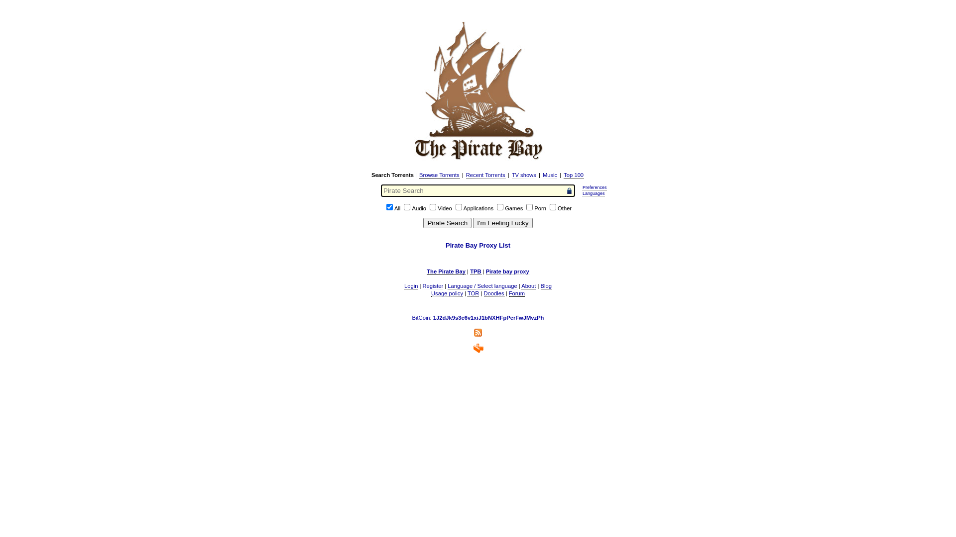 website screenshot of https://tpb.party/