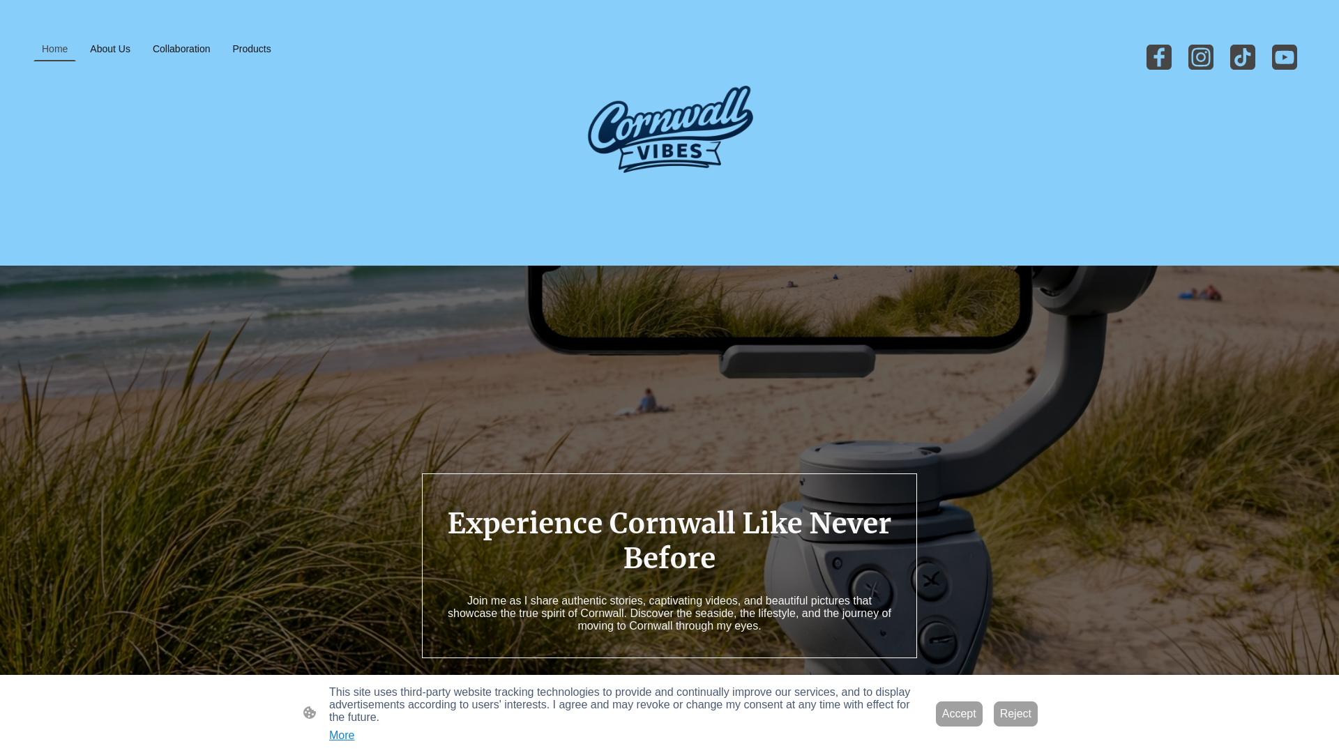 website screenshot of https://cornwallvibes.co.uk