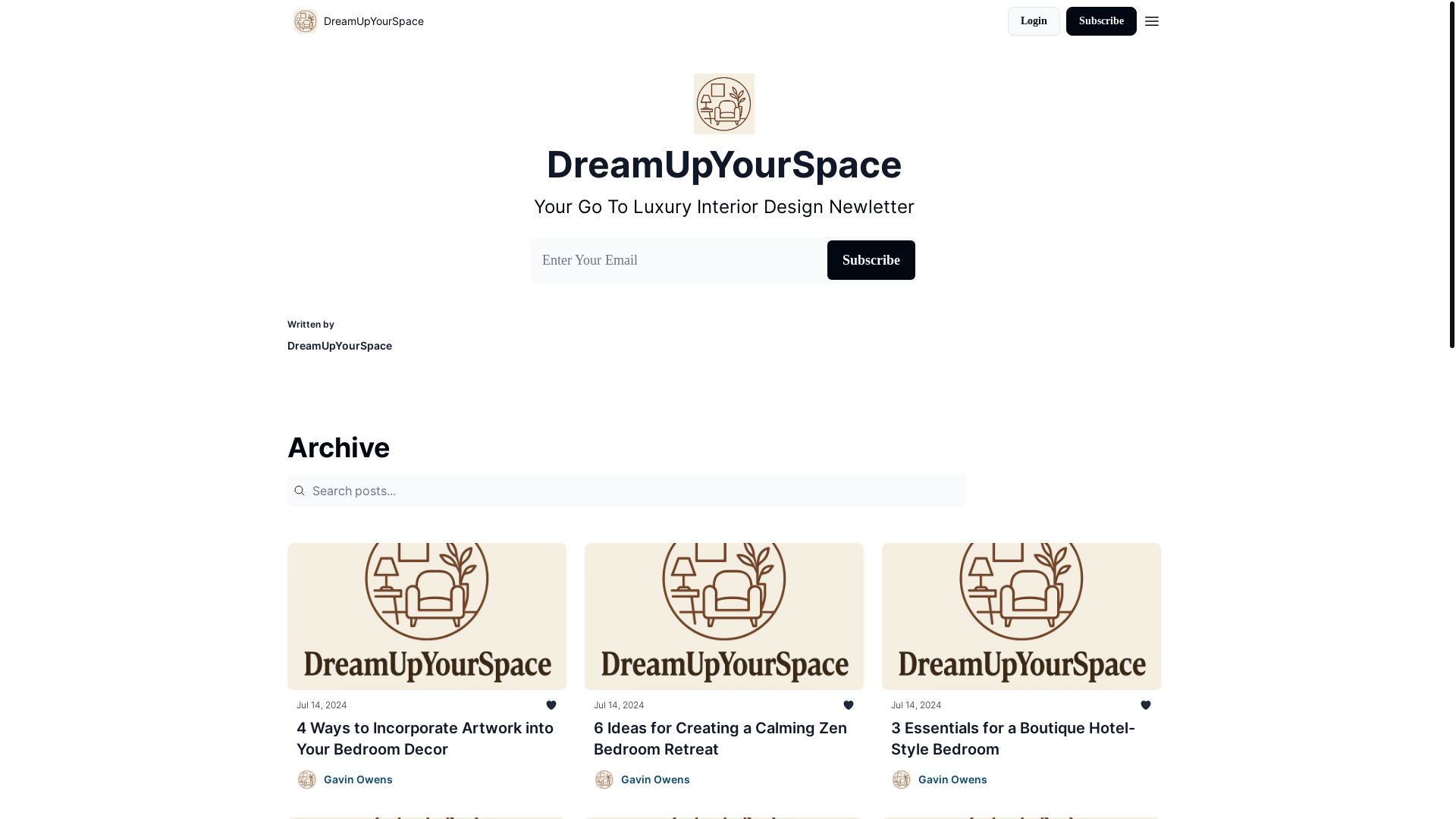 website screenshot of https://dreamupyour.space/