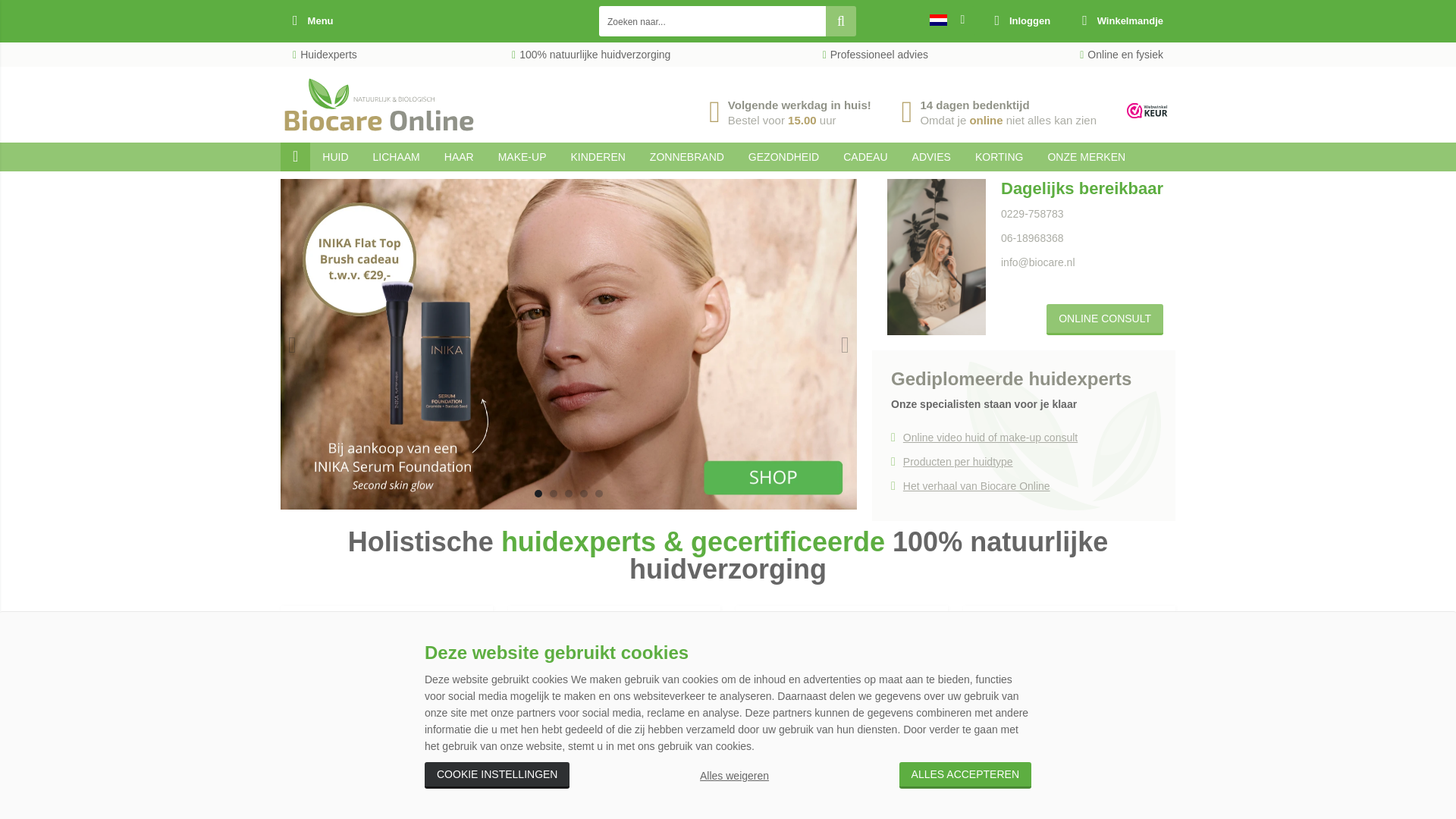 website screenshot of https://www.biocareonline.nl