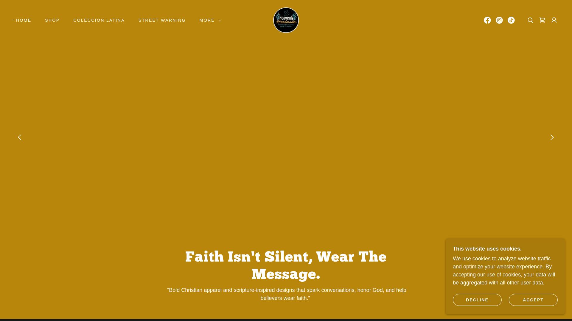 website screenshot of https://heavenlyhandmadesshop.com/