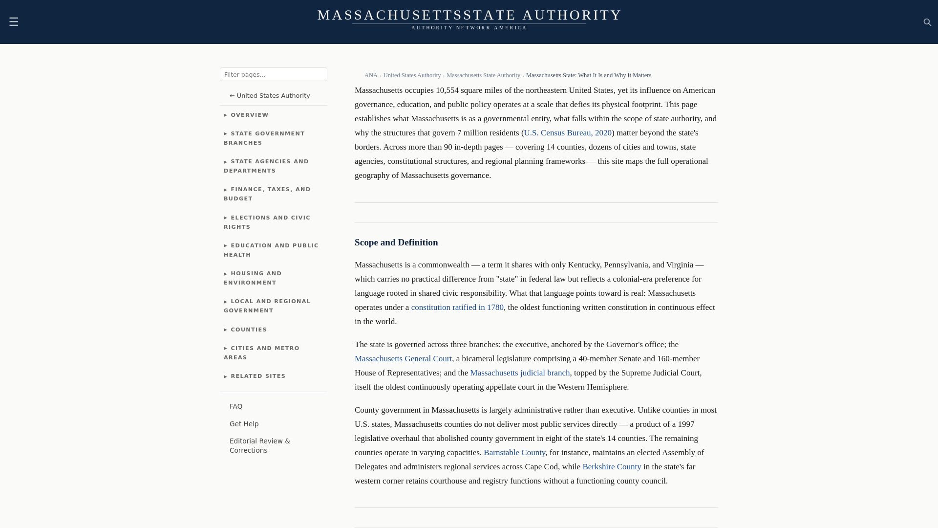 website screenshot of https://massachusettsstateauthority.com/