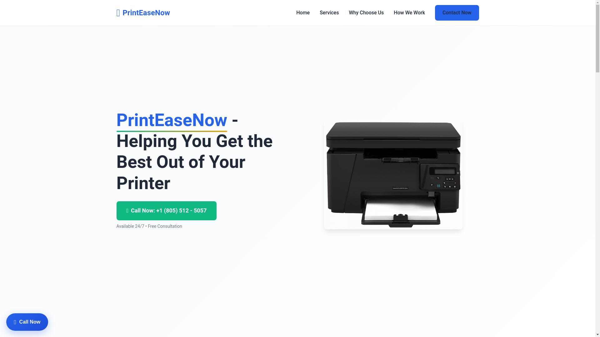 website screenshot of https://printeasenow.com/