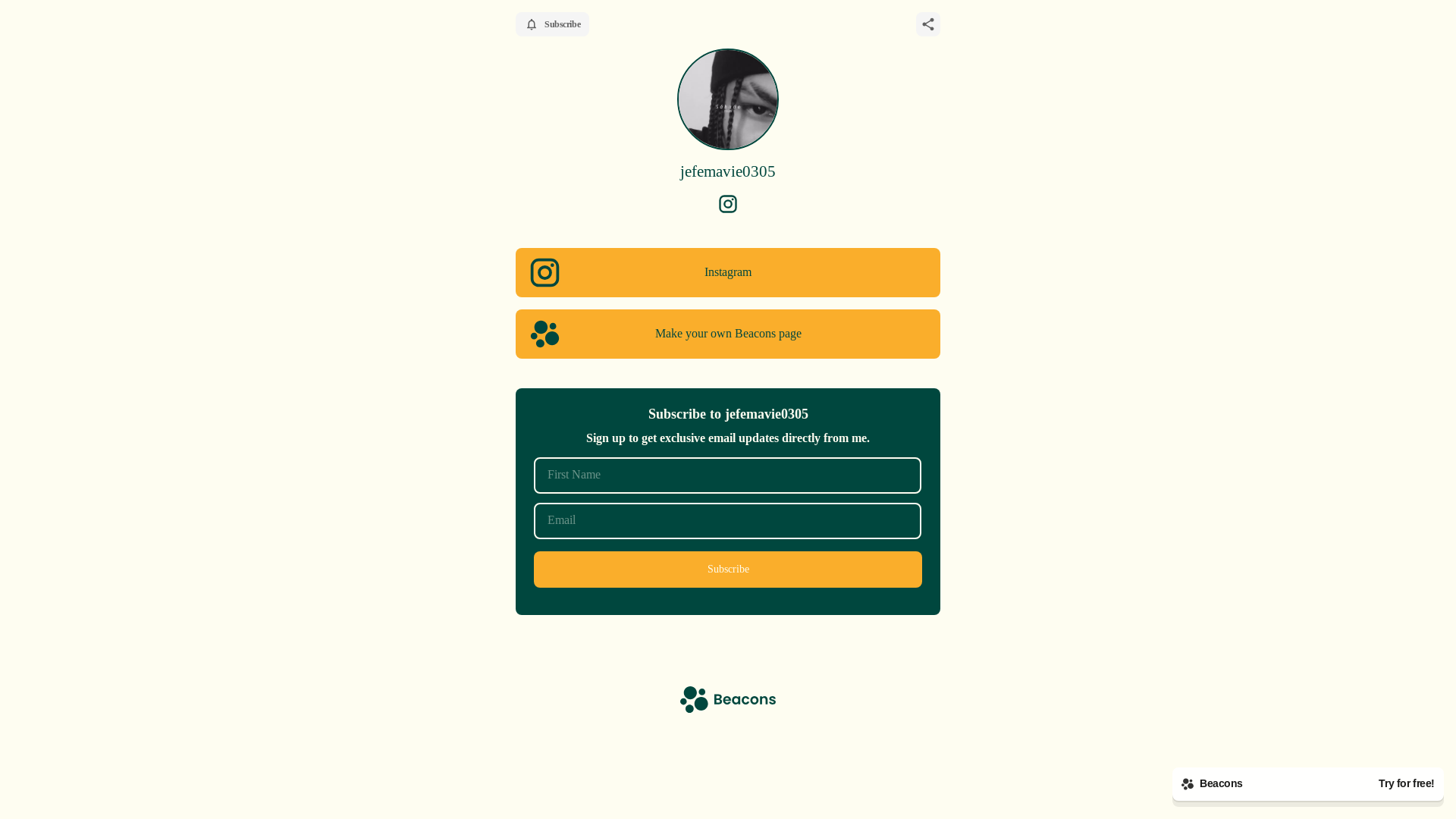 website screenshot of https://jefemavie0305.store/