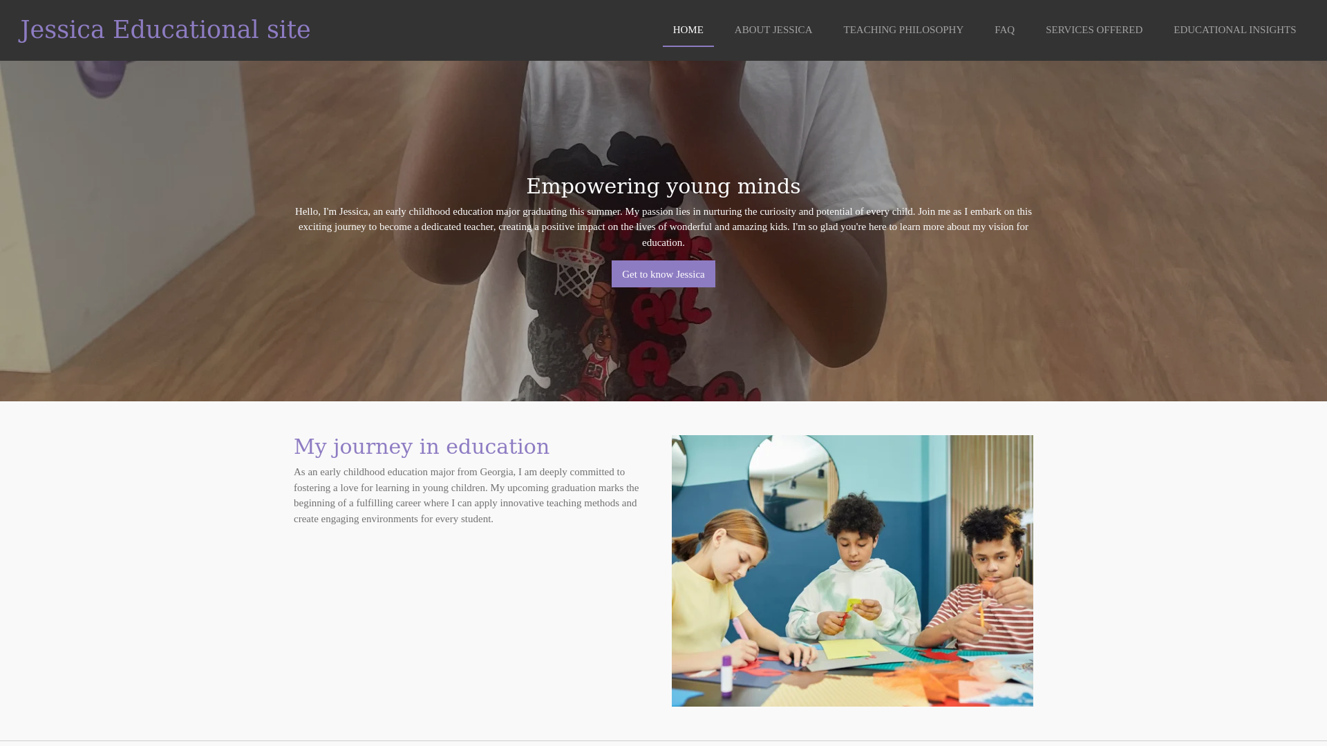 website screenshot of https://jessicaeducationalsite.com/