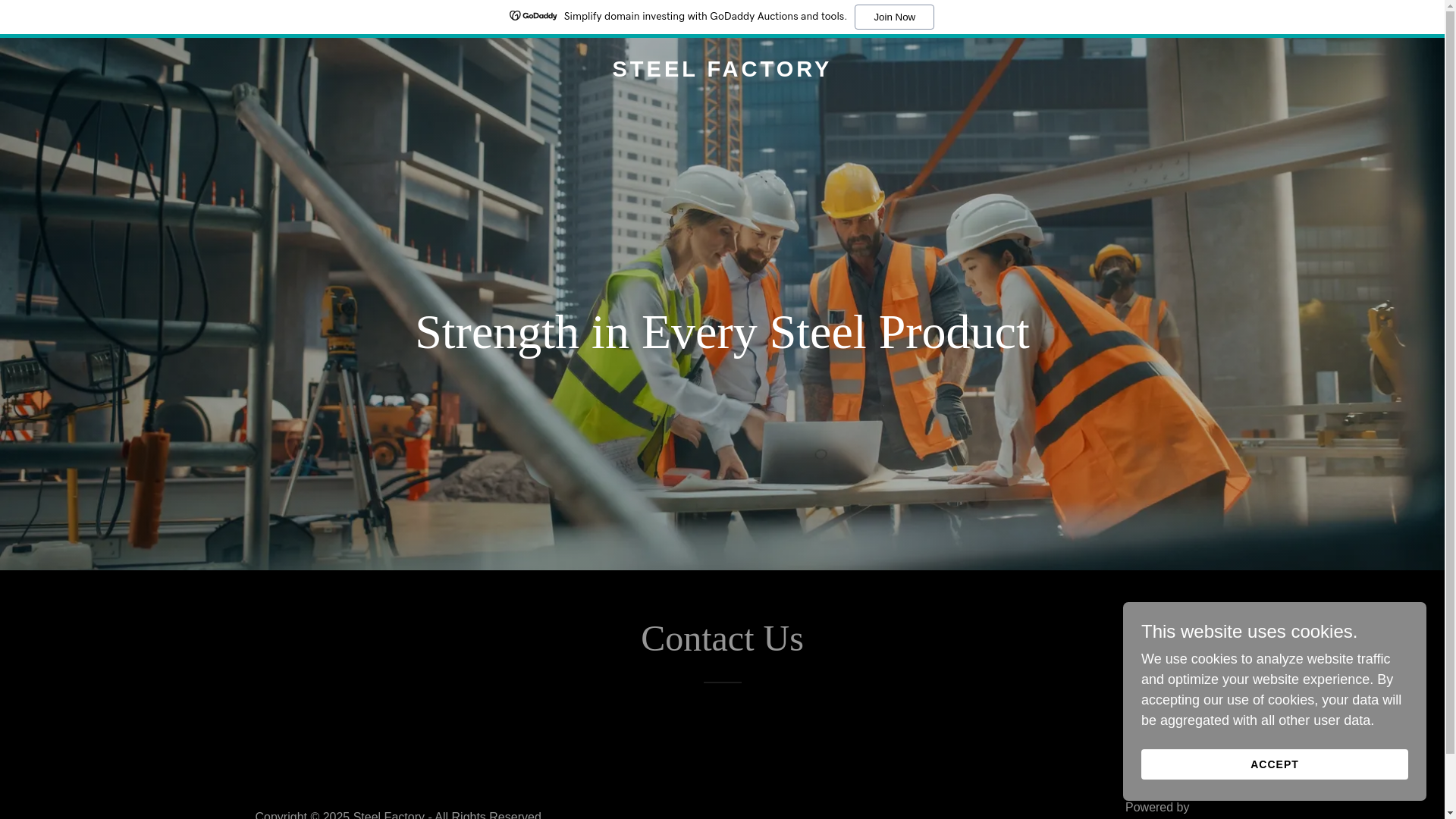 website screenshot of https://steelfactory.in/