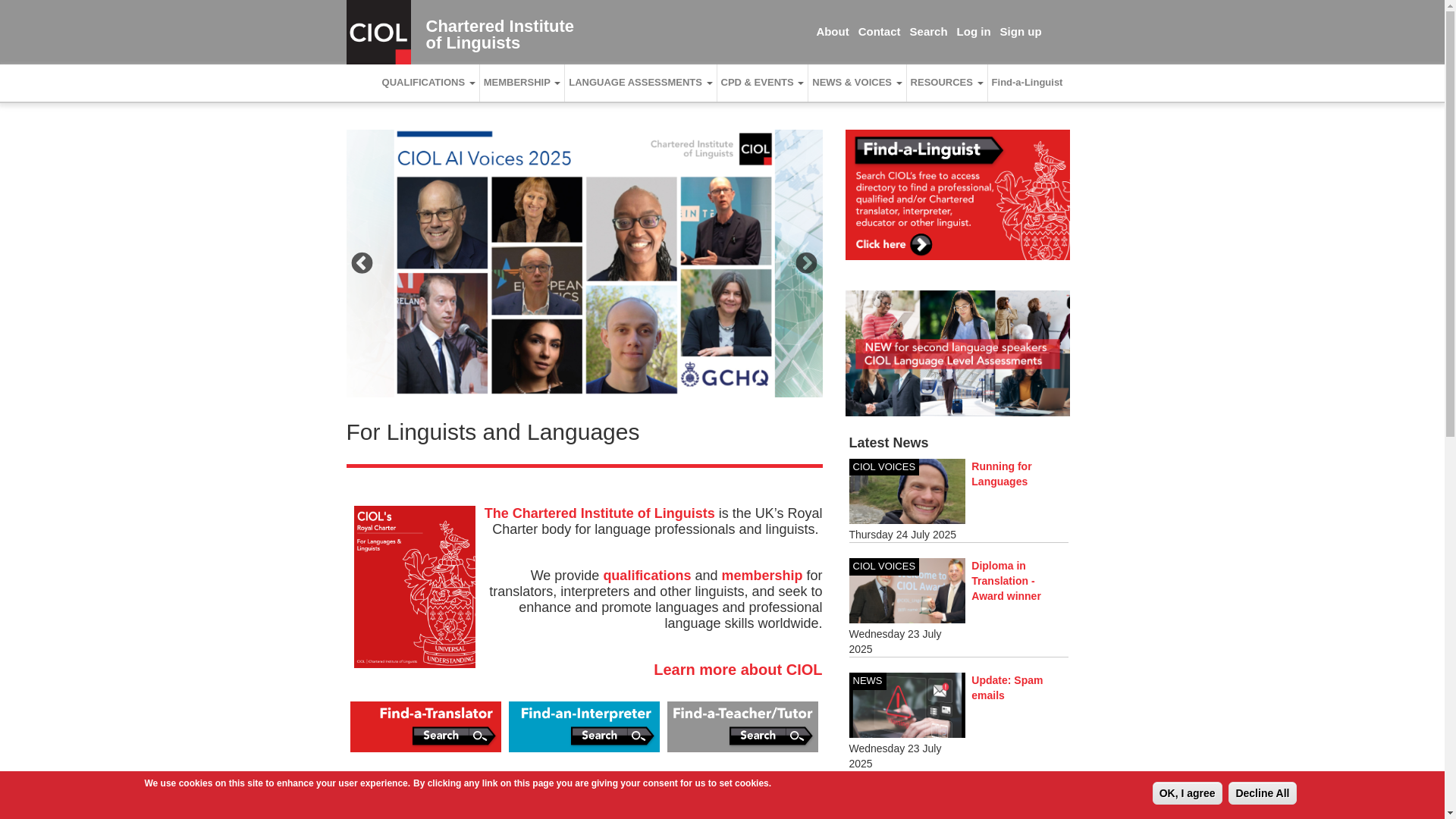 website screenshot of https://www.ciol.org.uk/