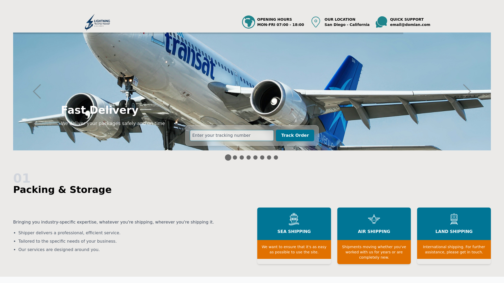 website screenshot of https://lightningtrustedtransit.me.uk/