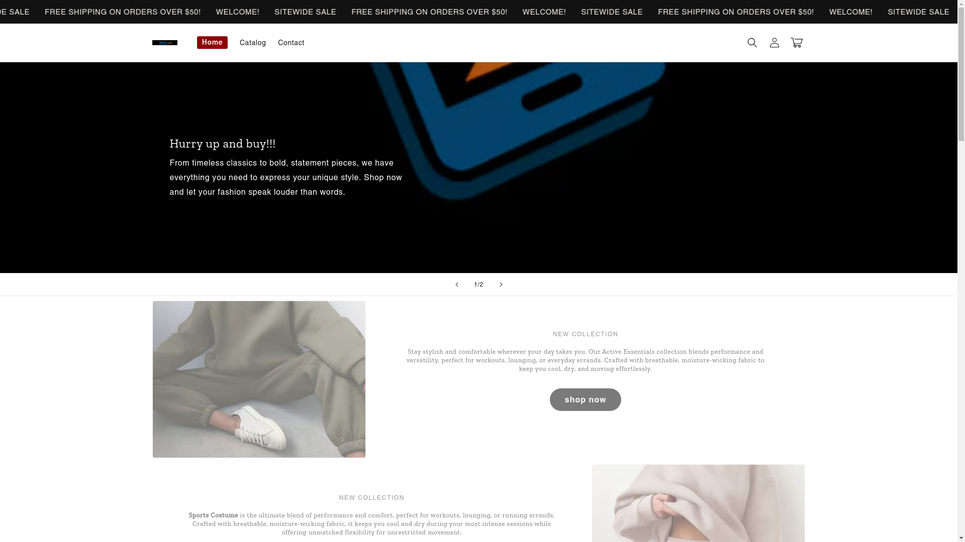 website screenshot of https://mgcarts.store/