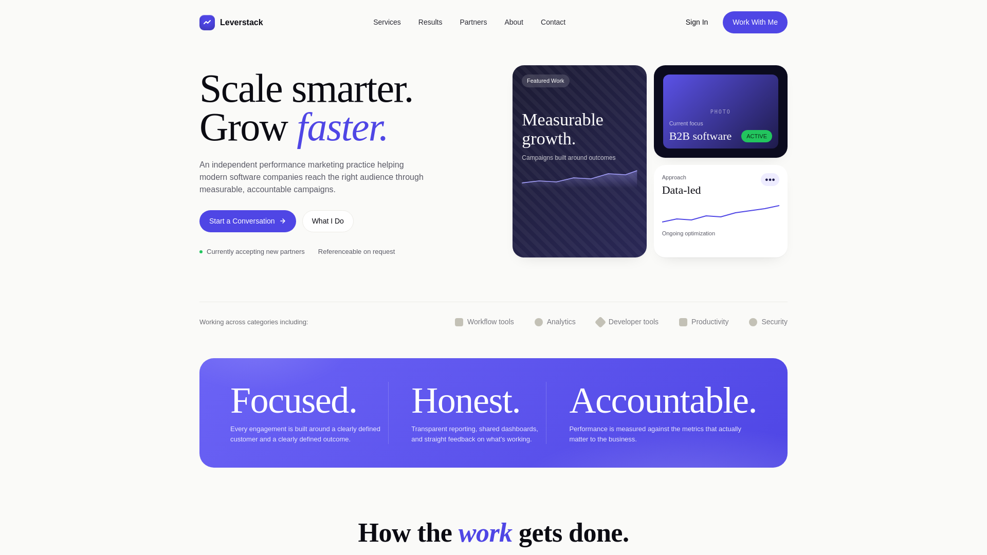 website screenshot of https://leverstack.net/