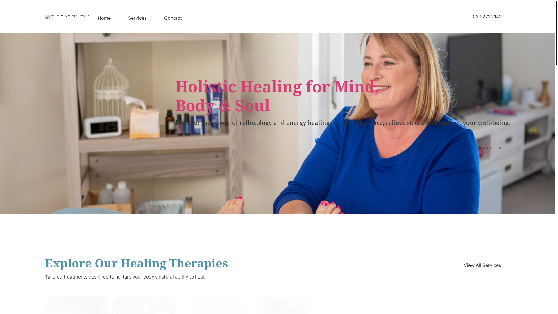 website screenshot of https://soothingsteps.co.nz/