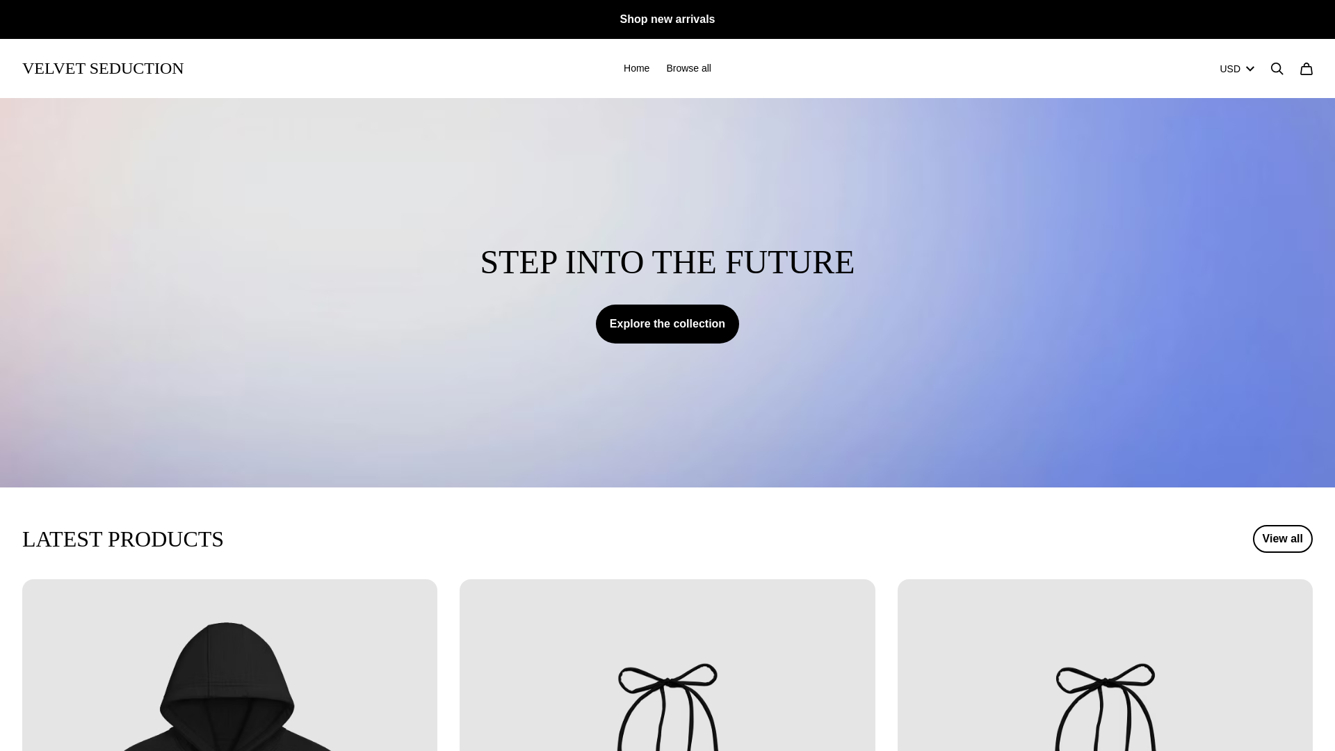 website screenshot of https://velvetseduction.shop