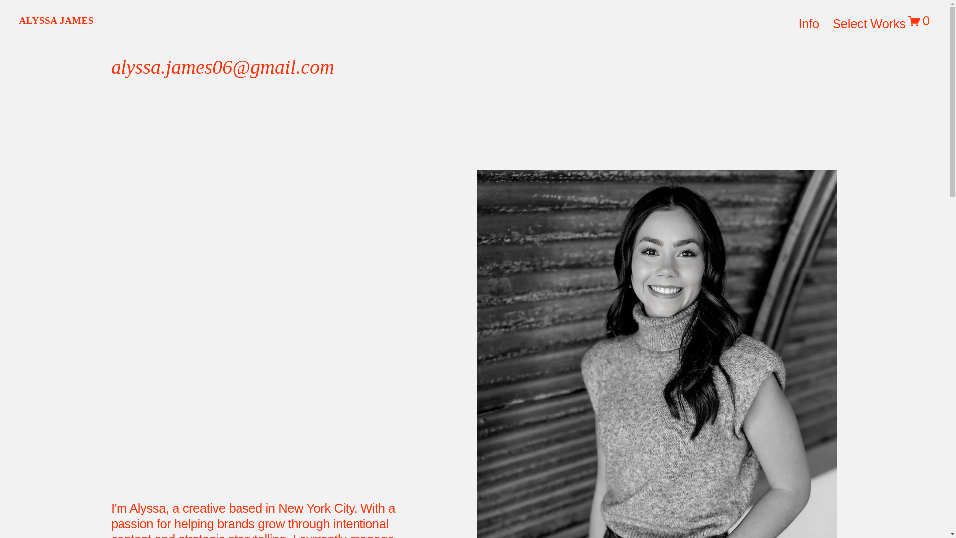 website screenshot of https://thealyssajames.com/