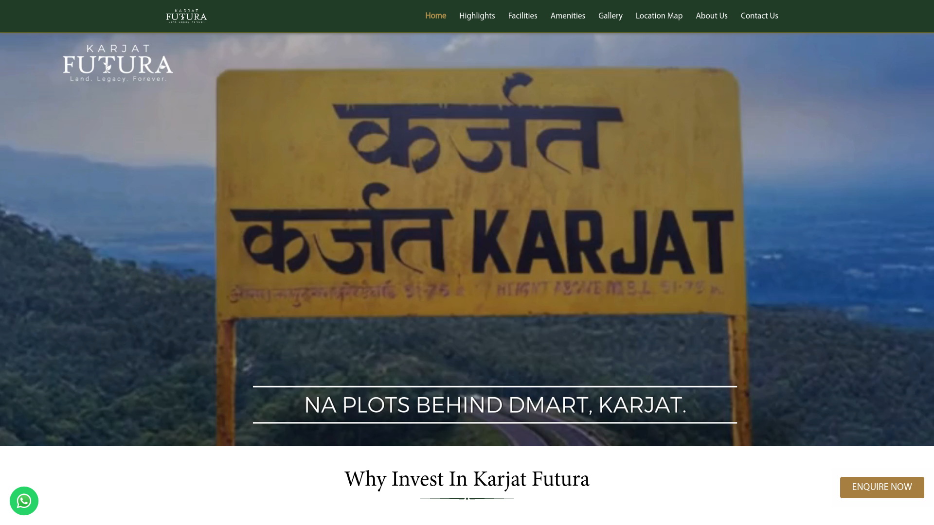 website screenshot of https://karjatfutura.in/
