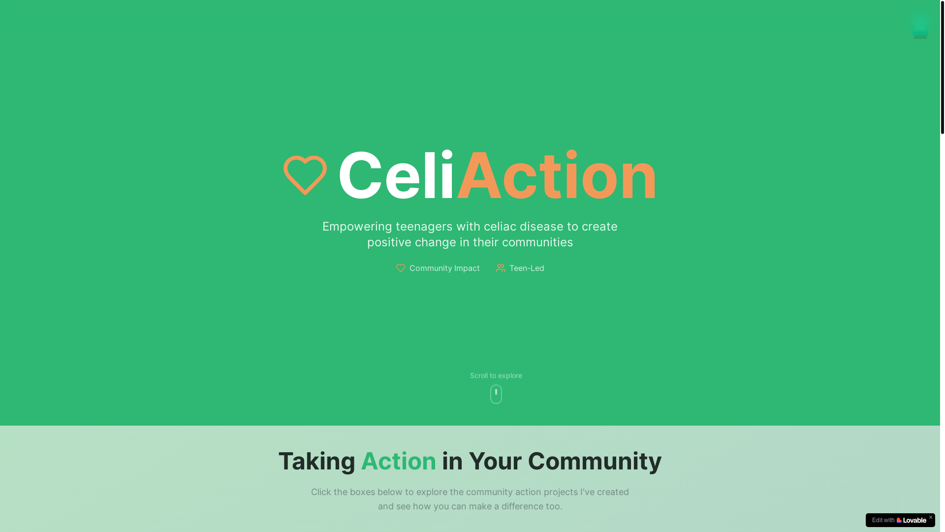 website screenshot of https://celiaction.org/