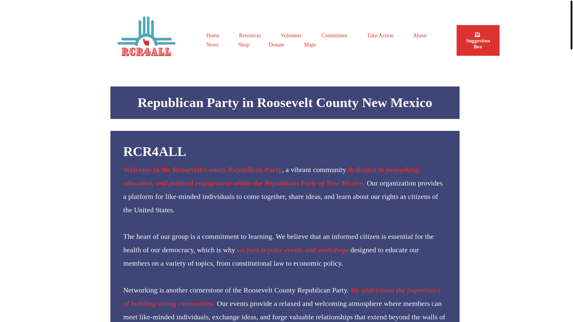 website screenshot of https://rooseveltcountyrepublicanparty.com/