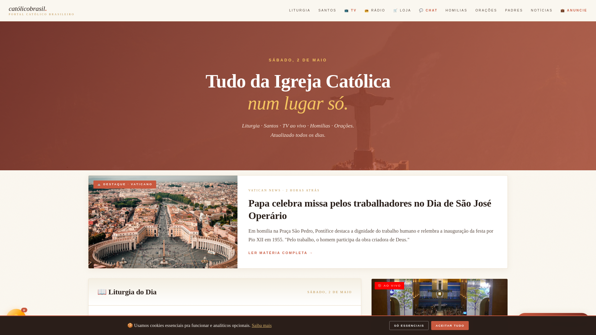 website screenshot of https://catolicobrasil.com.br/