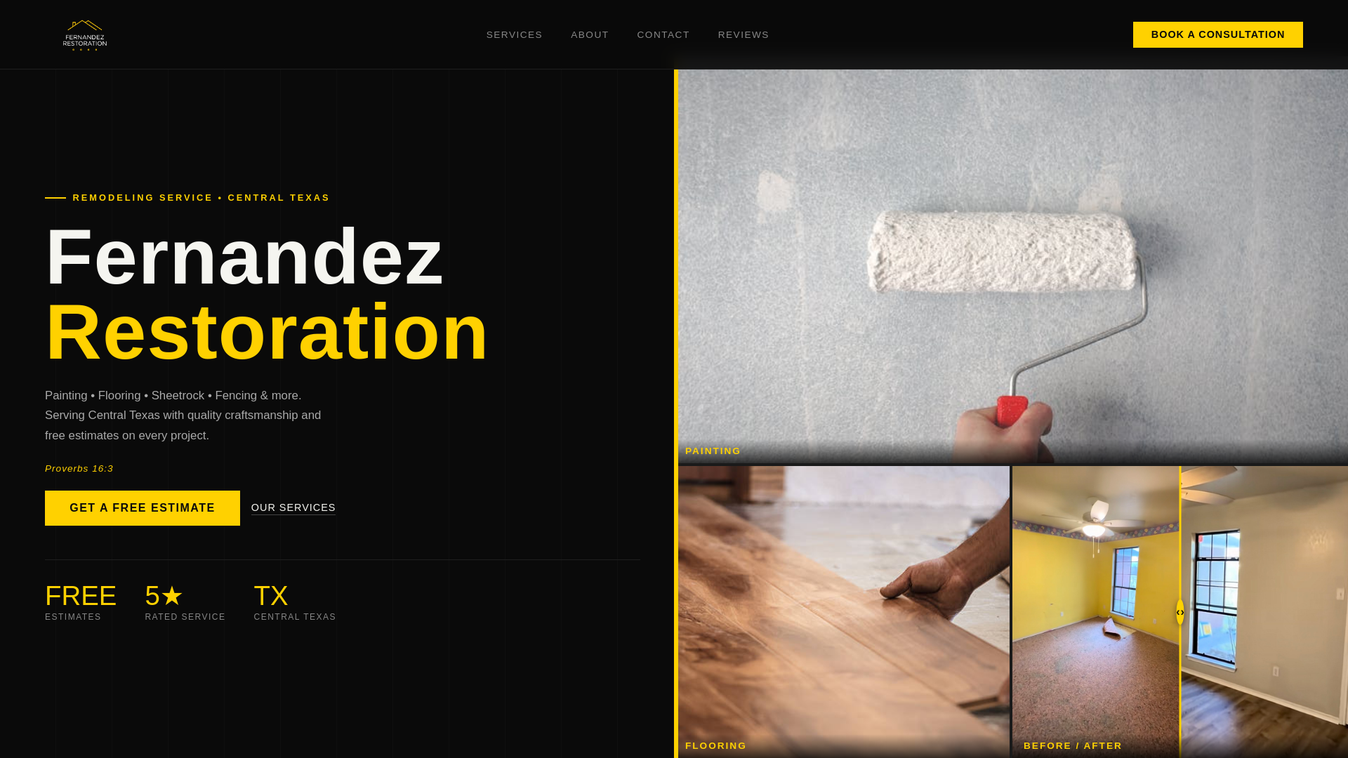 website screenshot of https://fernandezrestoration.com