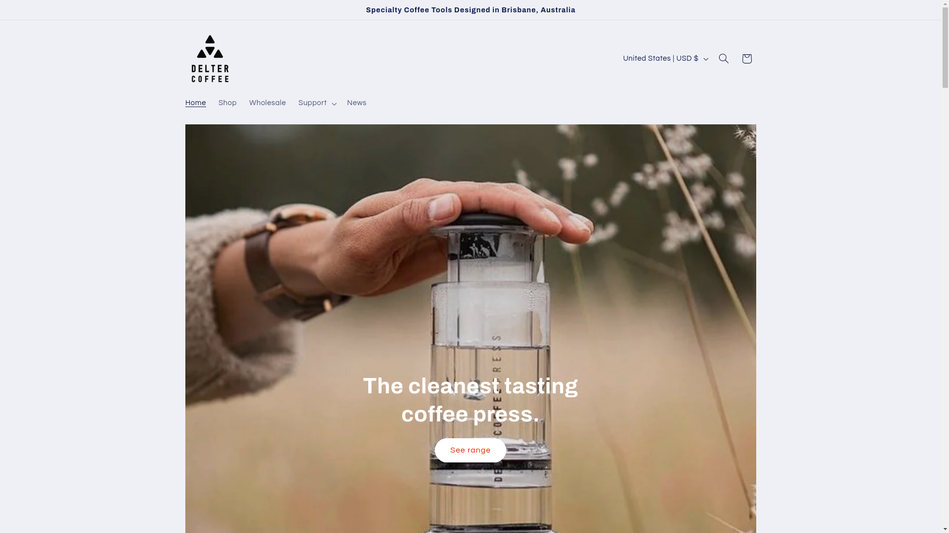 website screenshot of https://deltercoffee.uk/
