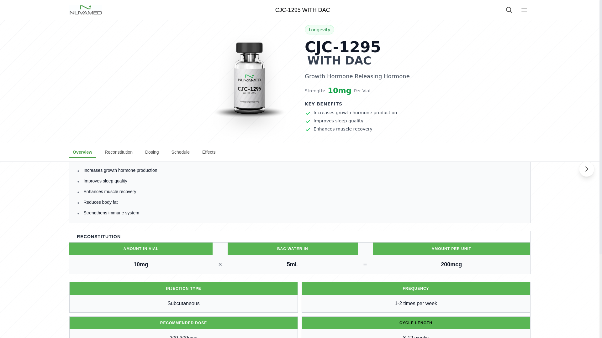 website screenshot of https://nuvadose.com/