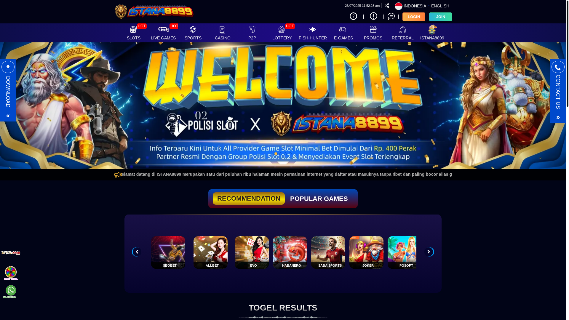 website screenshot of https://istana8899max.org/